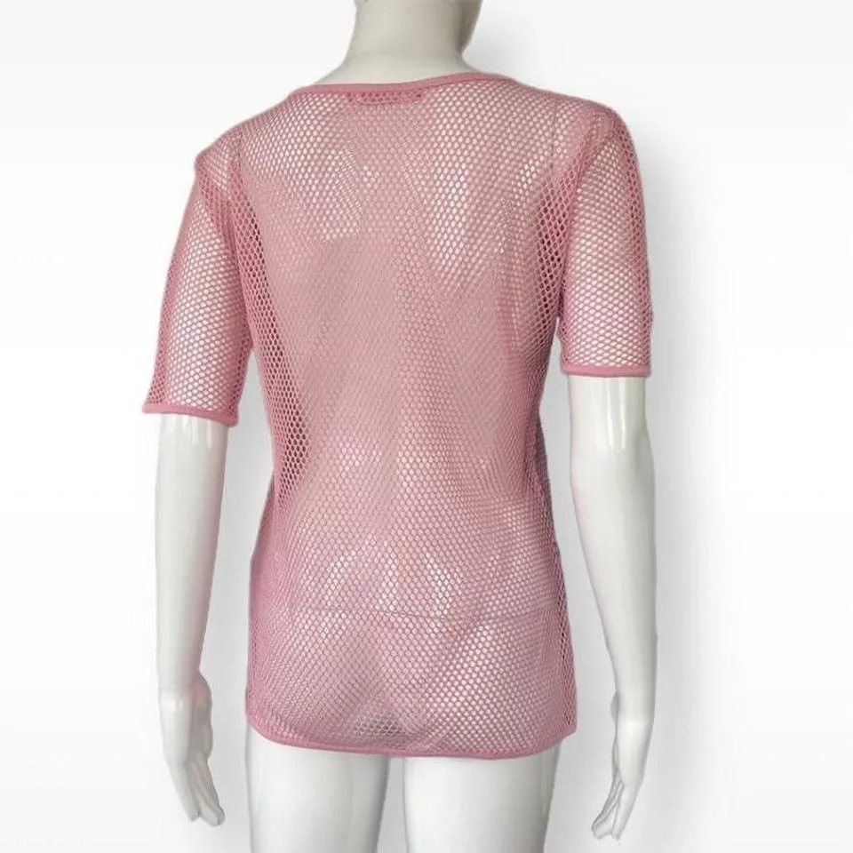 Other Short Sleeve T Shirts Other Y2K Harajuku Fishnet Pink