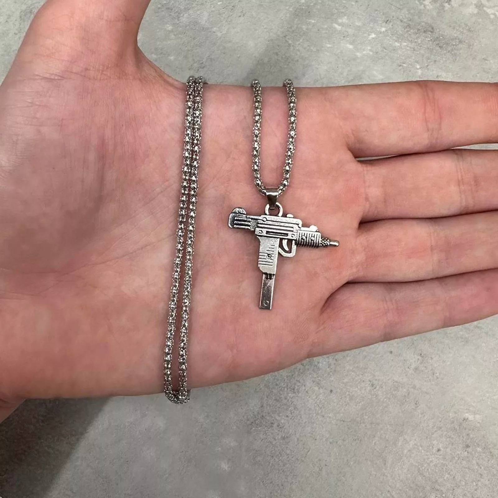 Other Bracelets Other Y2k silver mini uzi necklace
