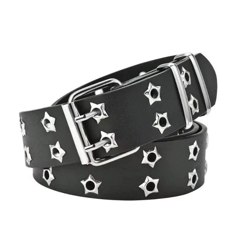 Designer Belts Designer 110cm Double Pin Belt Black