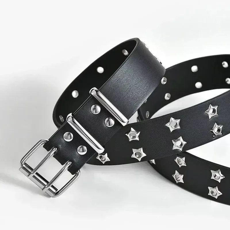 Designer Belts Designer 110cm Double Pin Belt Black