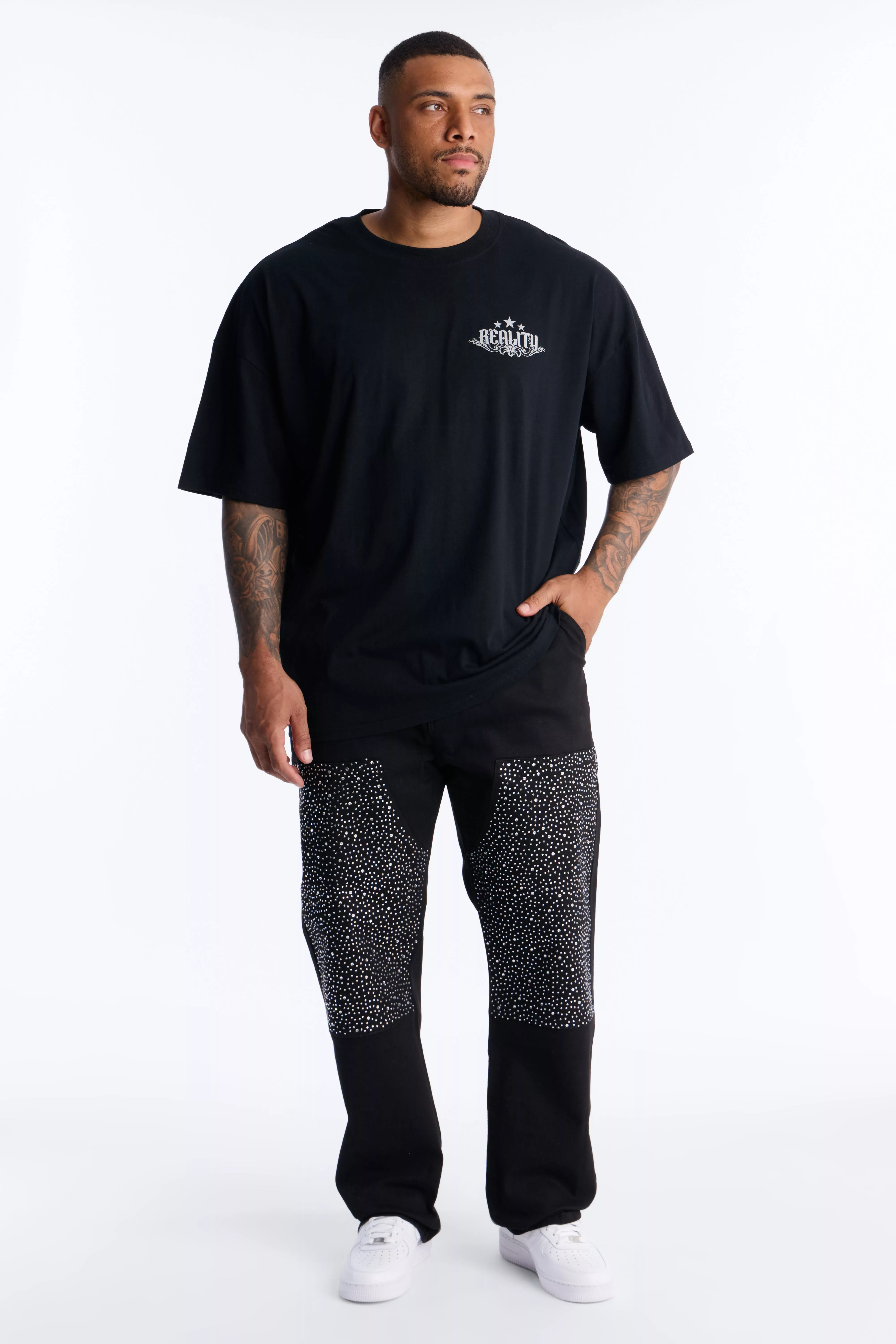 Reality Star Oversized Short Sleeve Tee - Black
