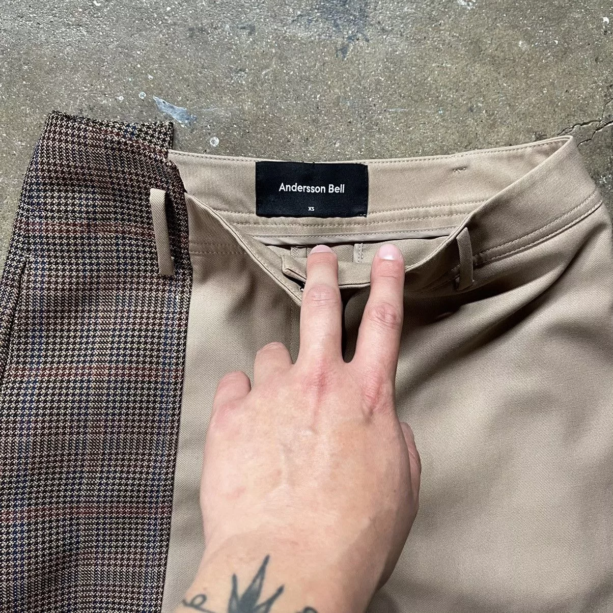 Andersson Bell Casual Pants Andersson Bell Two-Tone Asymmetrical Trousers Brown