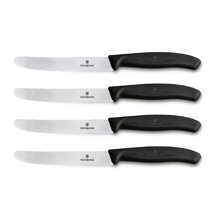 Swiss Classic 4 PC Steak Knife Set Black