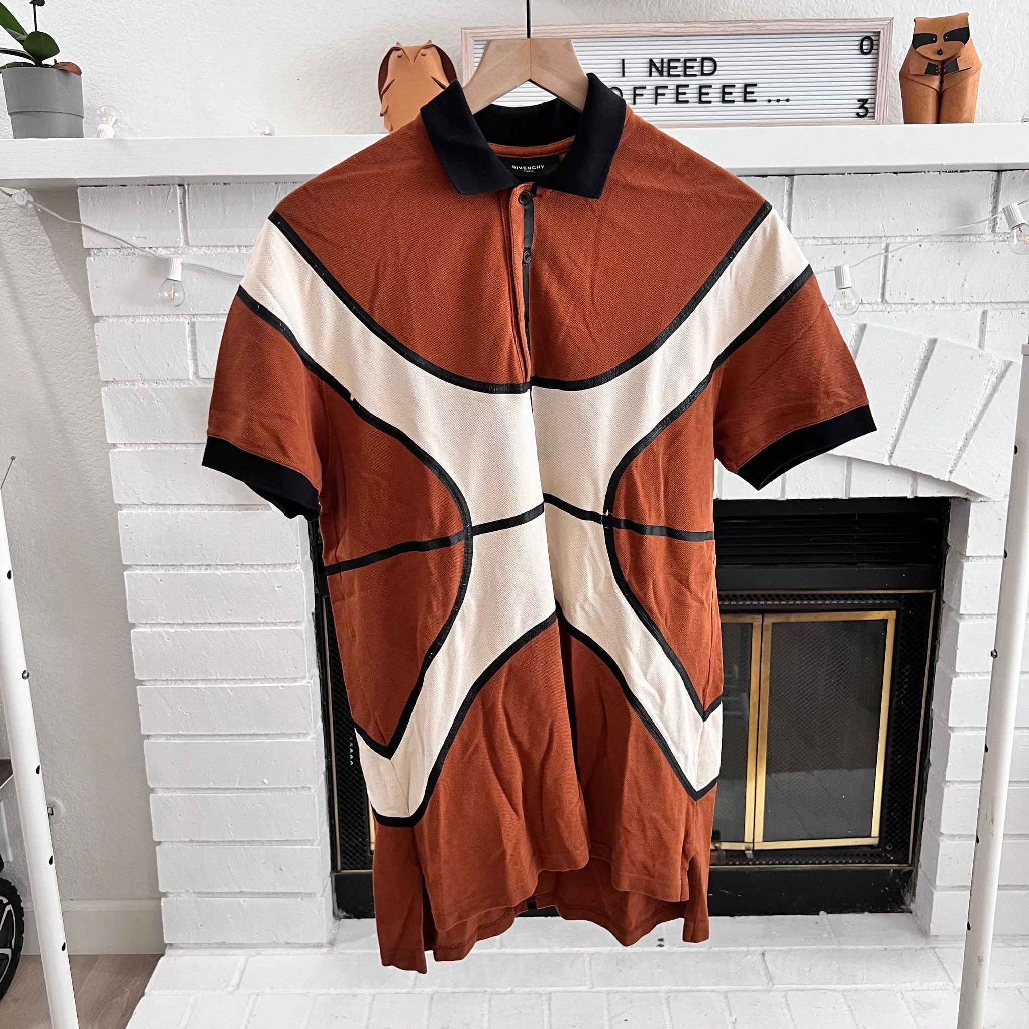 Givenchy Polos Vintage Givenchy Basketball Ruban Tape Columbian Polo Shirt Orange