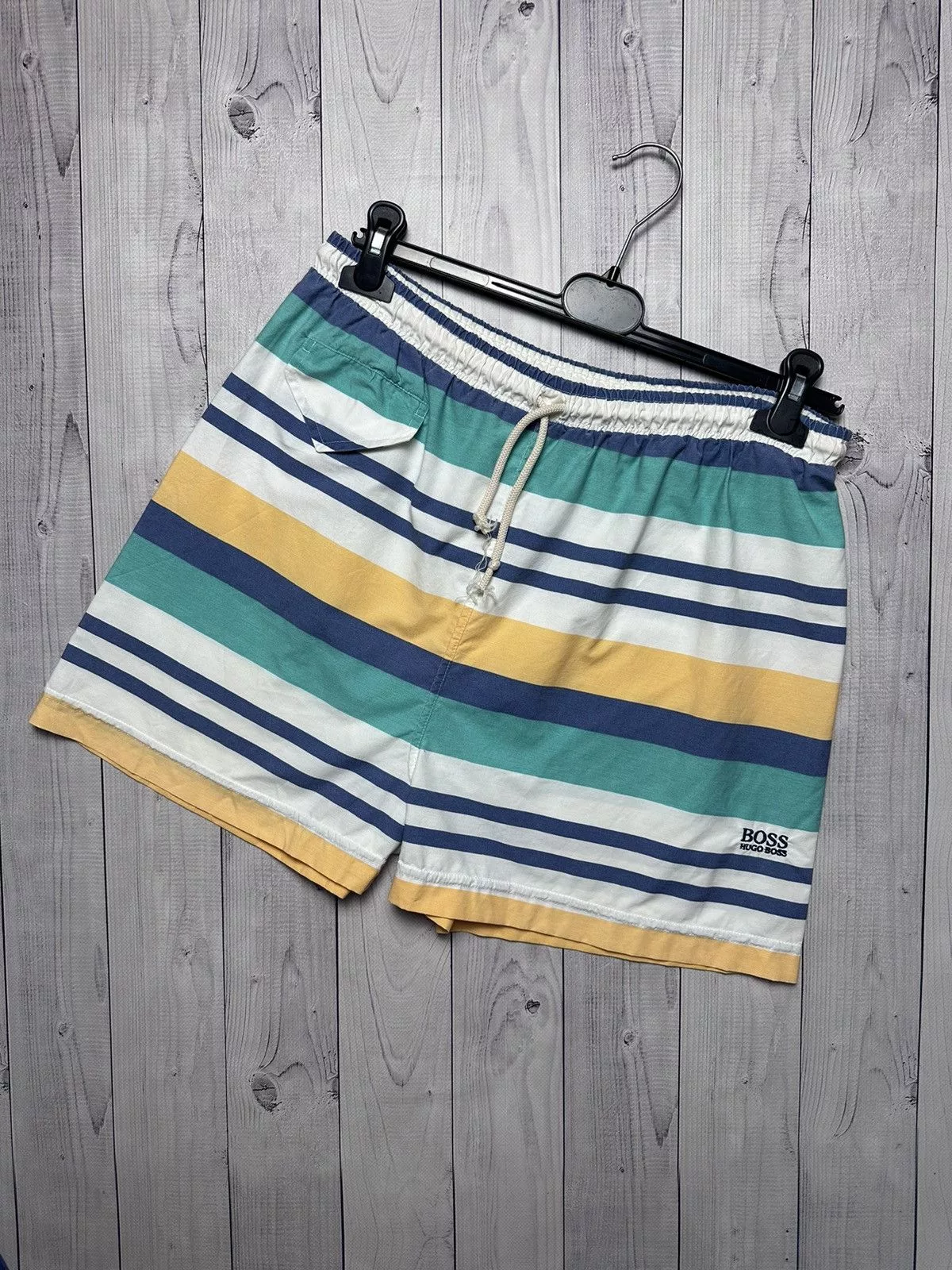 Hugo Boss Shorts Hugo Boss × Vintage Vintage Hugo Boss striped shorts multicolored size XL Streetwear