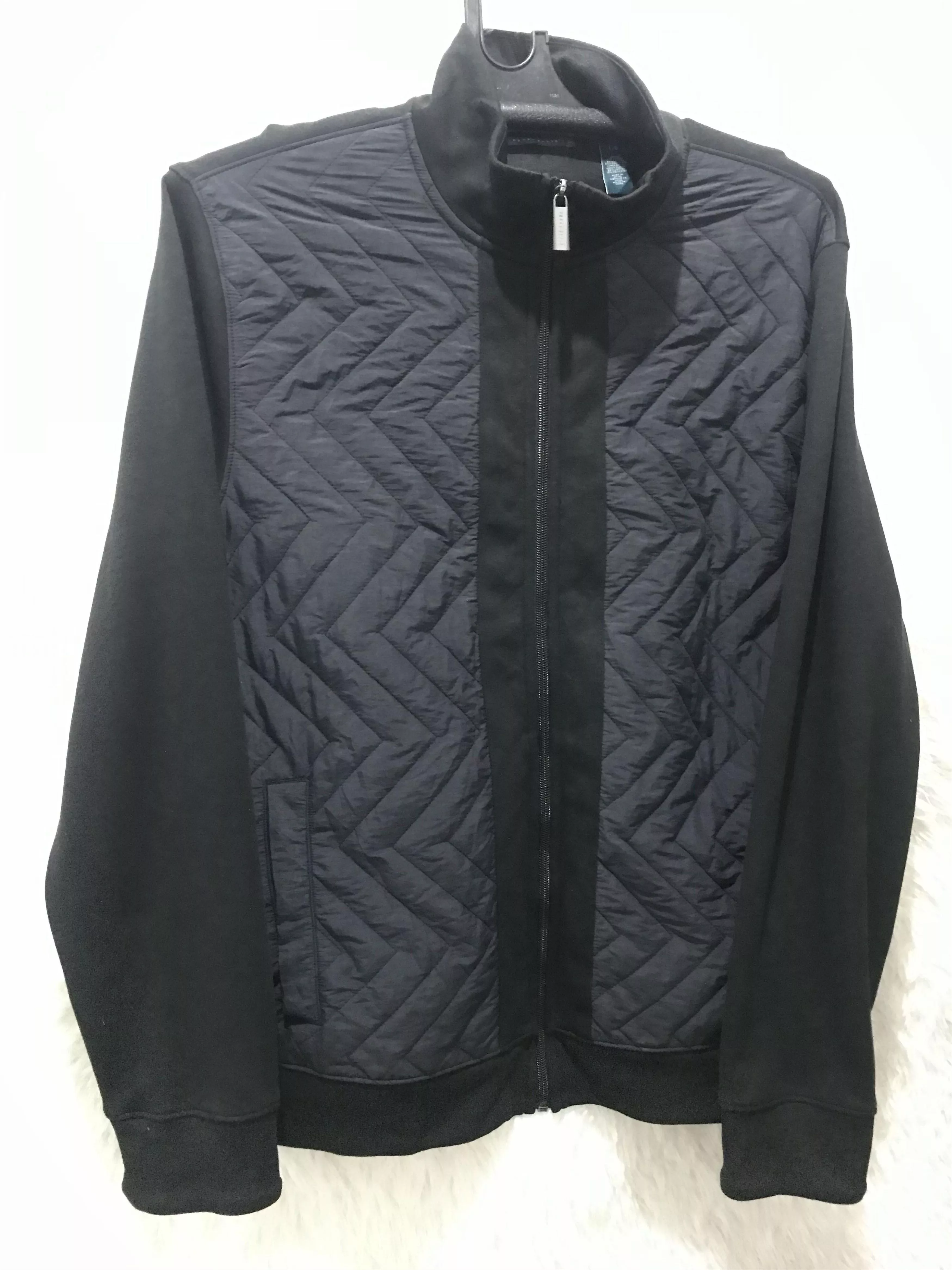 Perry Ellis Light Jackets Perry Ellis Men's Quilted Front Jacket Black