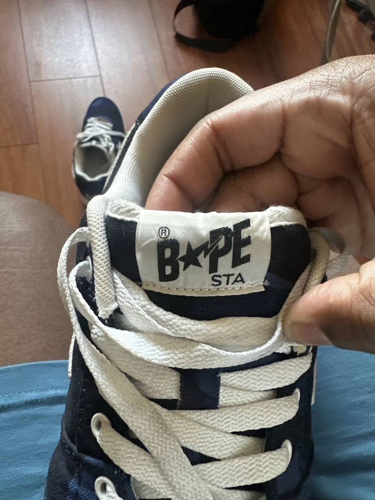 Bape Low Top Sneakers Color Camo Bapesta Blue