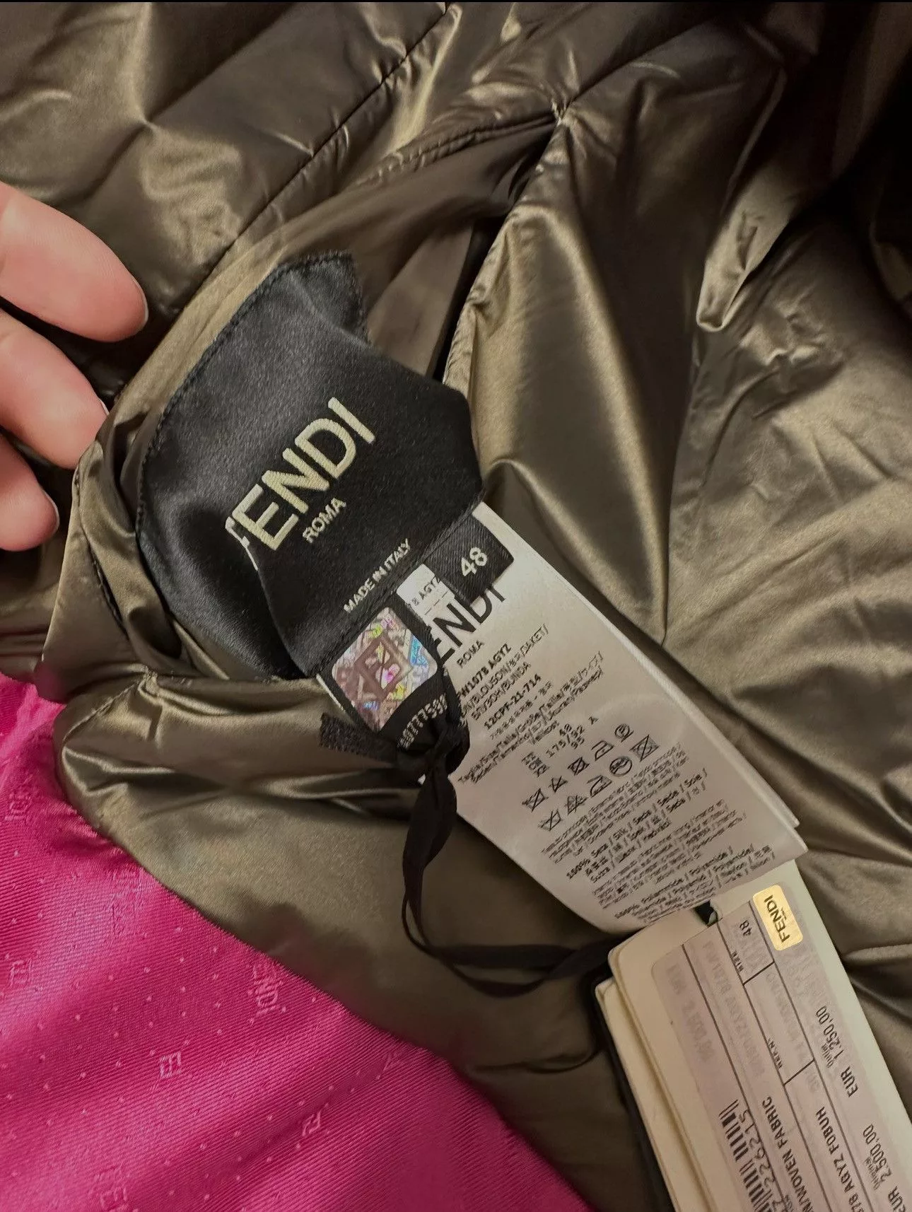 Fendi Heavy Coats FENDI DOWN JACKET IN RASPBERRY Pink