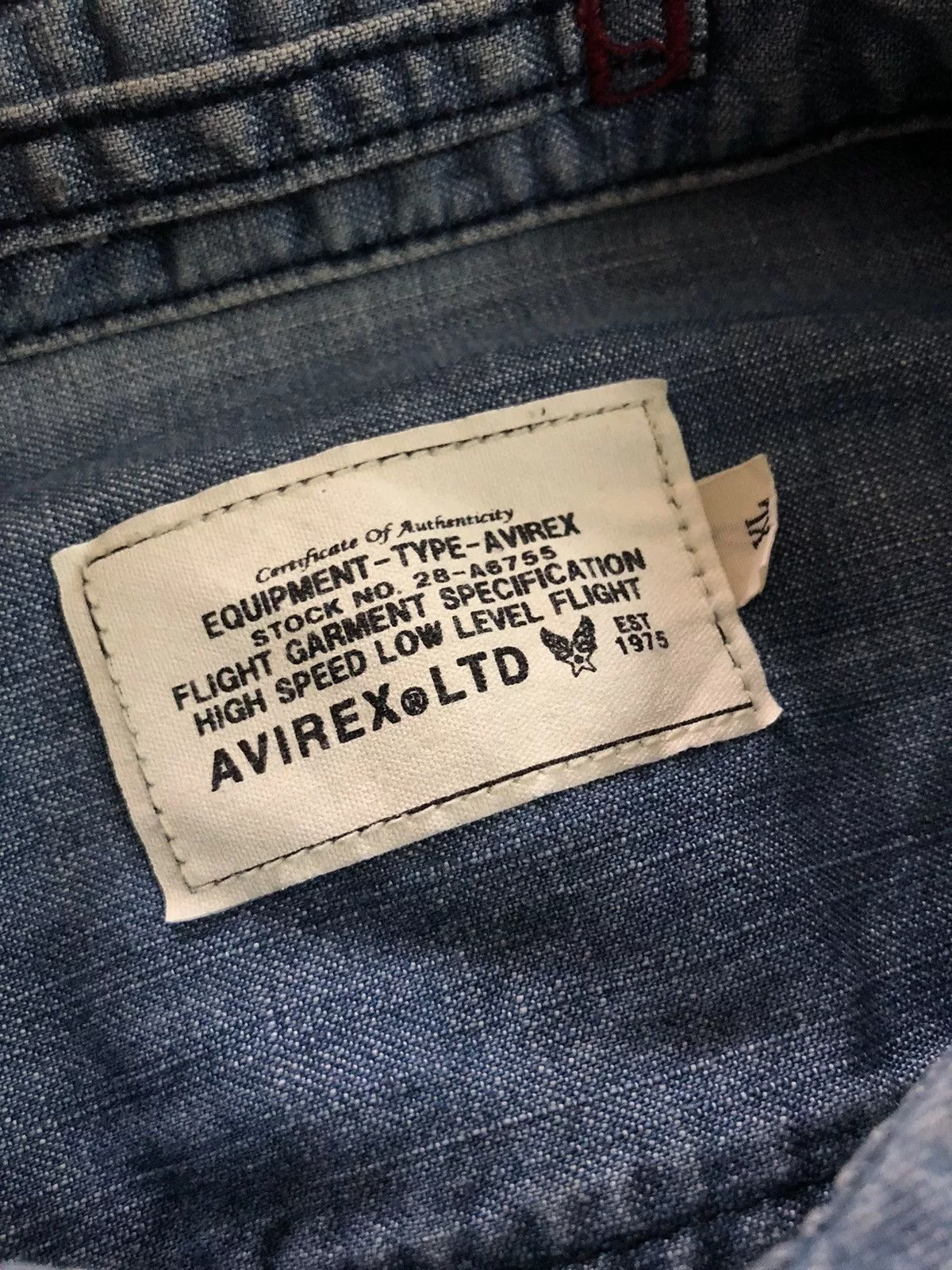 Alpha Industries Shirts Button Ups Alpha Industries × Avirex × Loopwheeler Rare 2000's Avirex denim statement shirt Multi