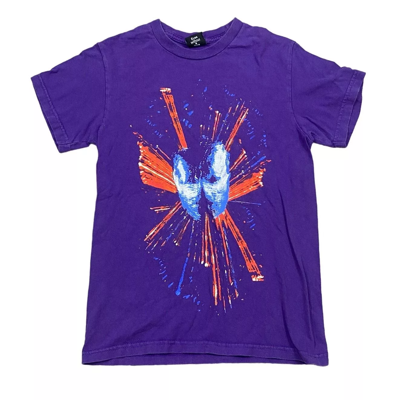 NHL Short Sleeve T Shirts NHL Hockey Powers & Abilities Tee Eyes Without a Face T Shirt Sm Purple Streetwear