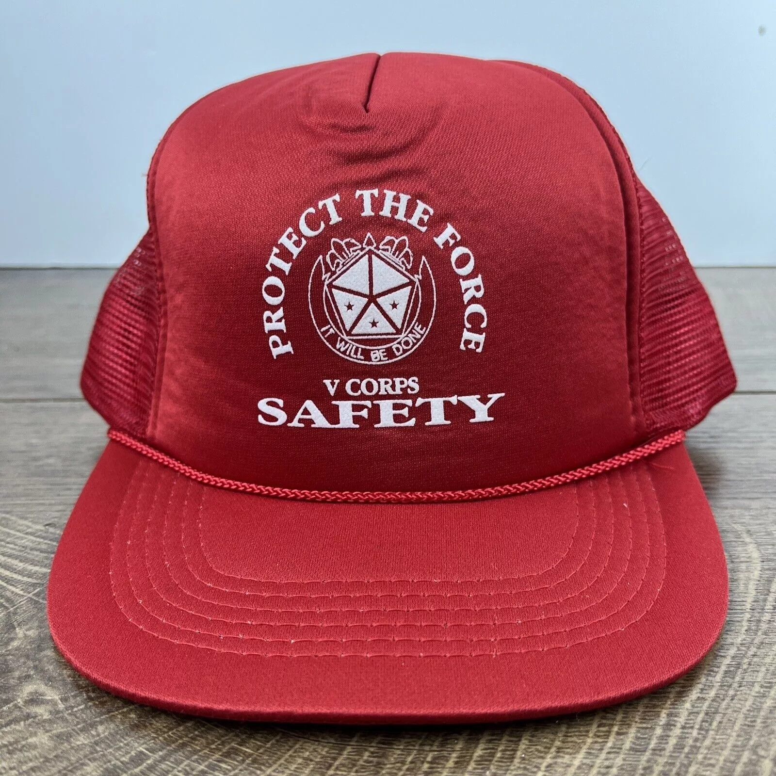 Other Hats Other Protect the Force Hat Safety Hat Snapback Red Adjustable Hat