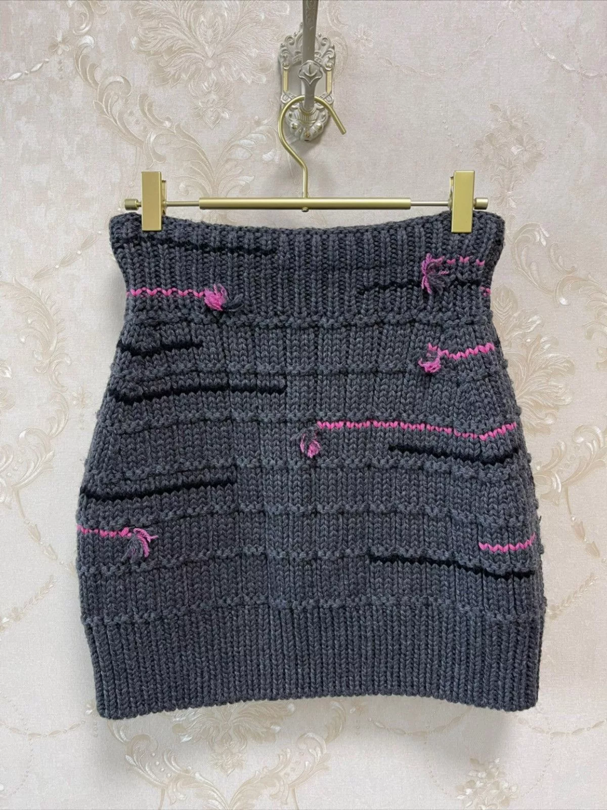 Prada Mini Skirts PRADA KNITTED MINI SKIRT Gray