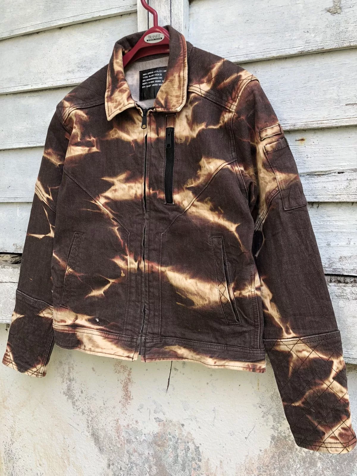 Other Denim Jackets Other Glow Kicks Acid Flame Denim Workers Jacket Green Vintage