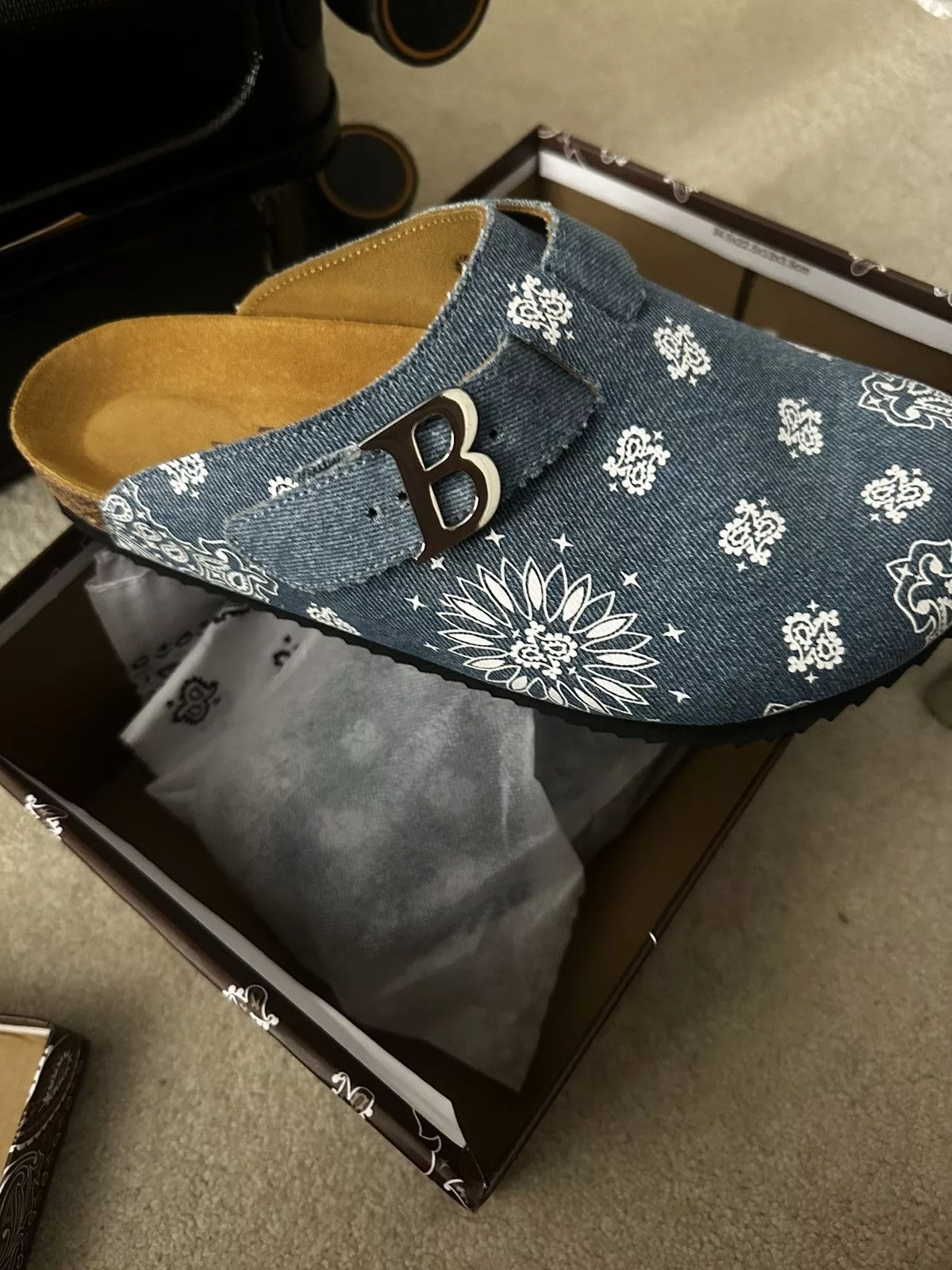 Bravest Studios Slip Ons Bravest Studios Paisley Mule Clogs Blue
