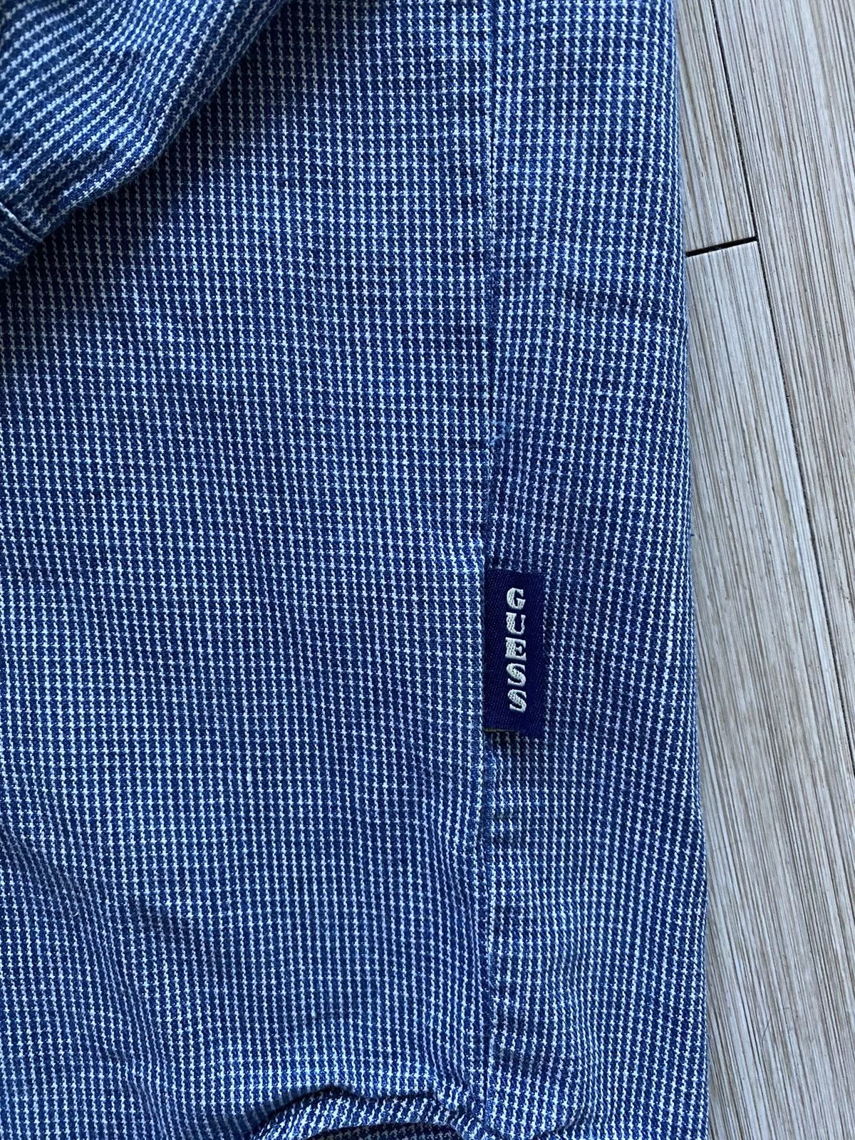 Guess Shirts Button Ups 90s GUESS blue/white long sleeve button down large