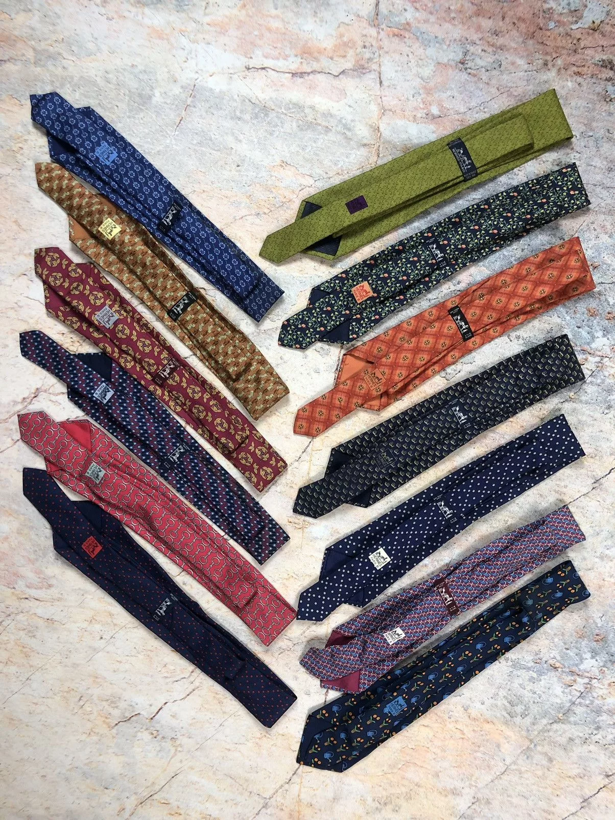 Hermes Ties Pocketsquares Hermes silk tie Green