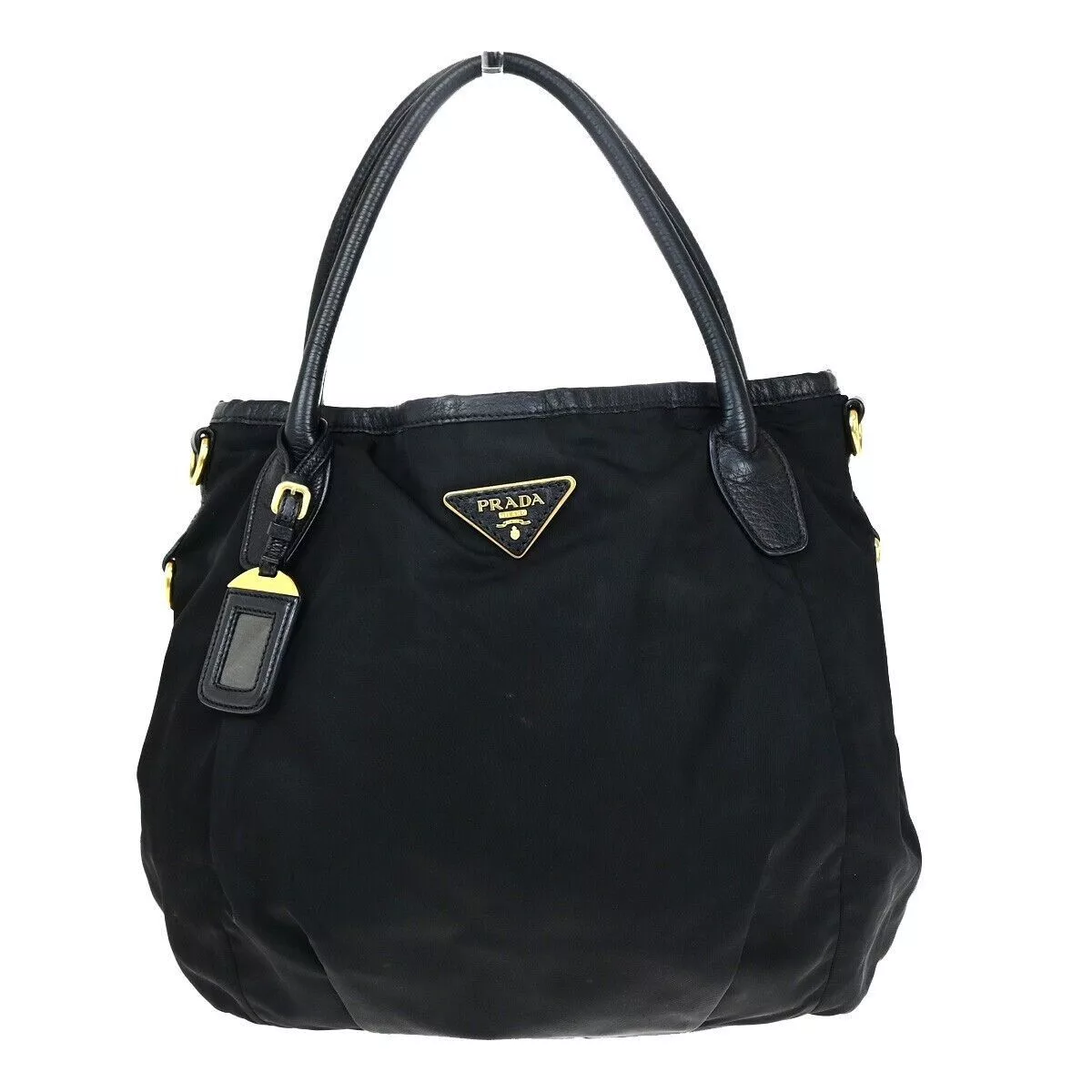 Prada Shoulder Bags Prada Tessuto Black Synthetic Shoulder Bag