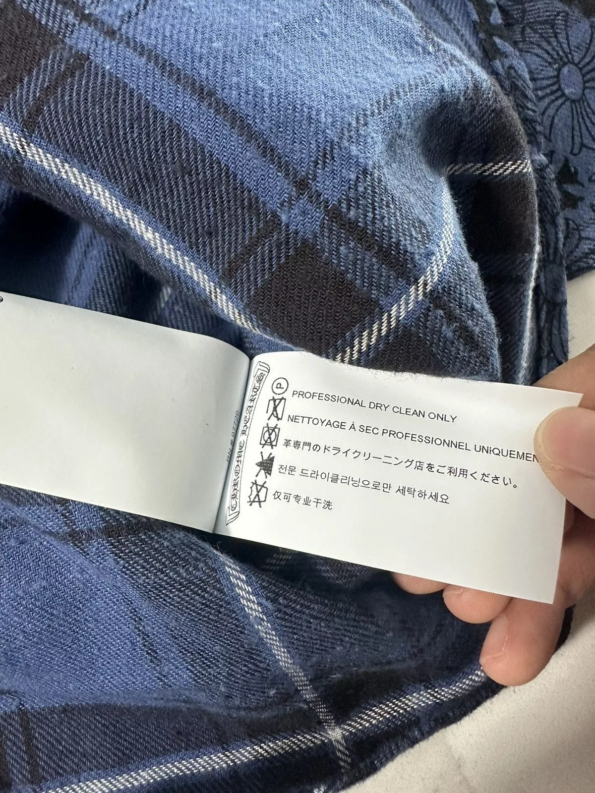 Chrome Hearts Shirts Button Ups 🔥Chrome Hearts Blue Cross Print Silver Button Shirt🔥