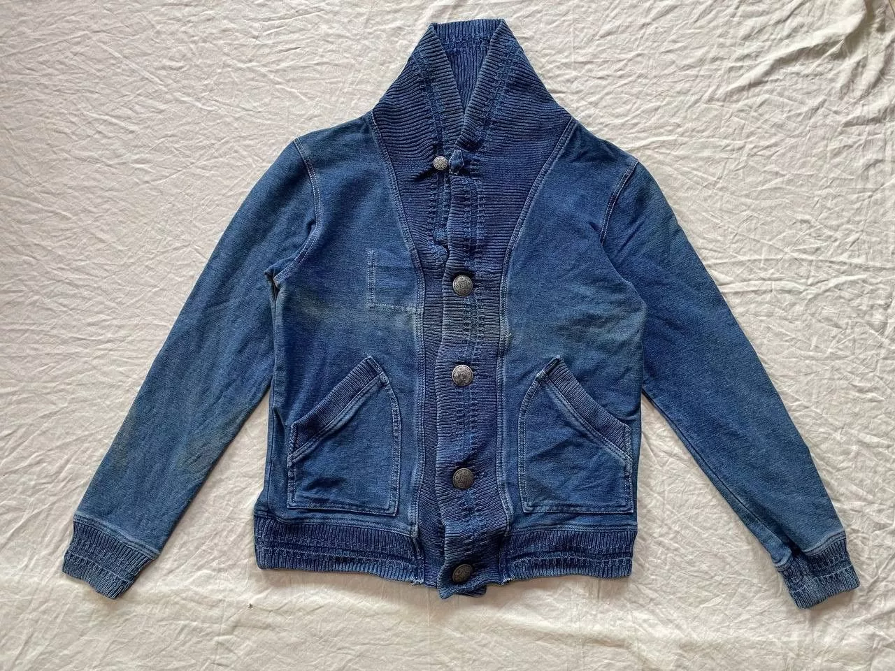 Designer Light Jackets Designer × Japanese Brand Kriff Mayer Button Up Cotton Jacket Blue