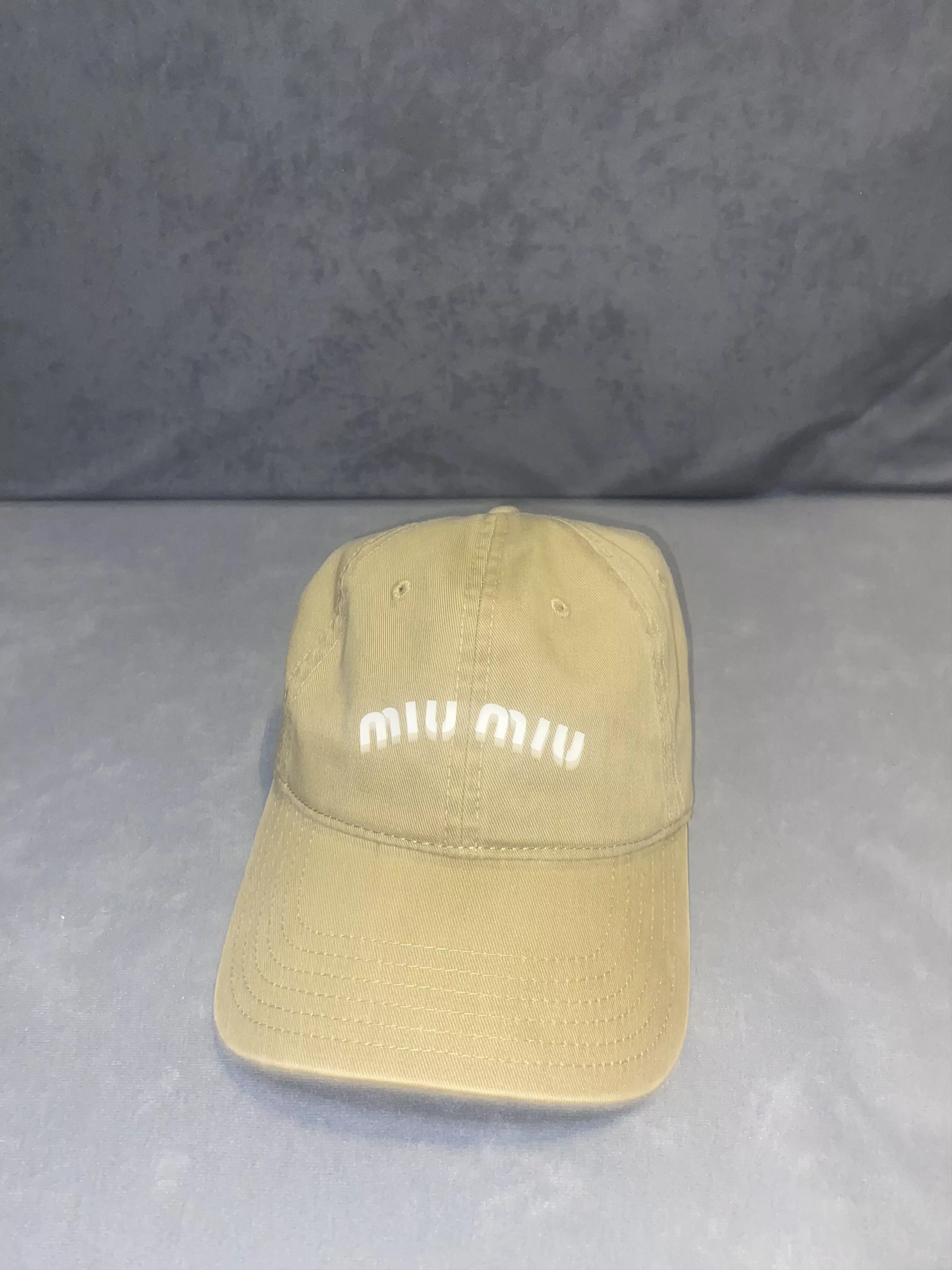 Miu Miu Hats Miu Miu Drill baseball cap Beige