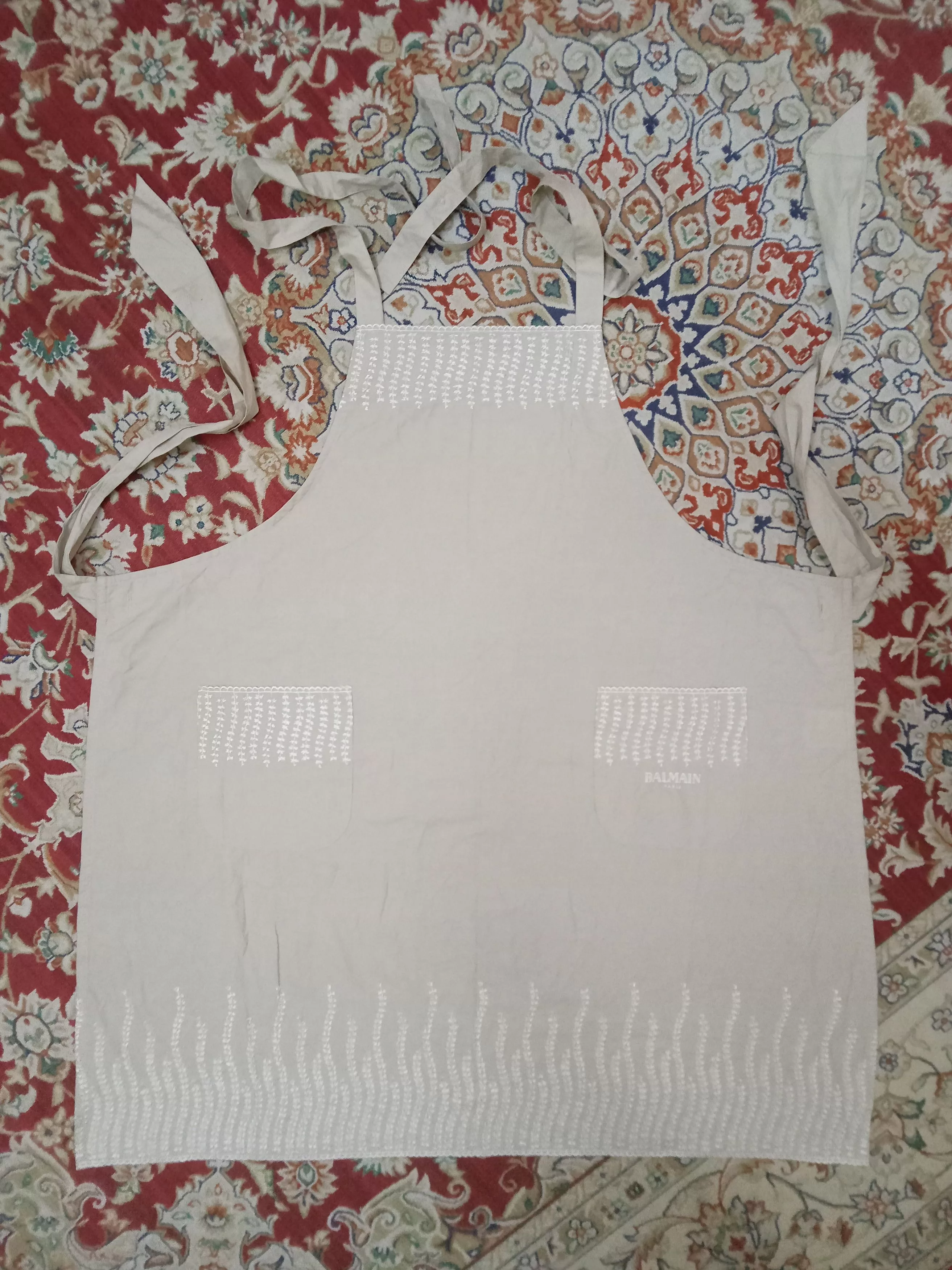Balmain Miscellaneous Vintage Balmain Paris Kitchen Apron Brown