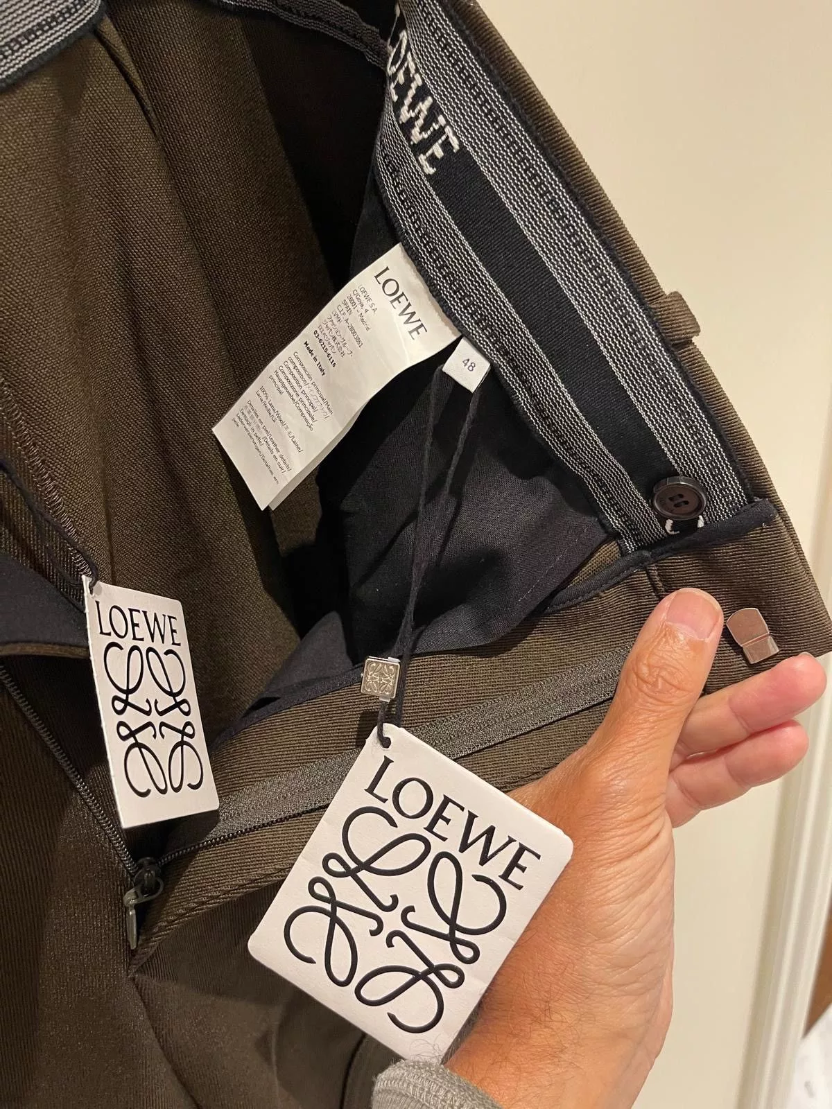 Loewe Casual Pants Loewe Khaki Trousers Green