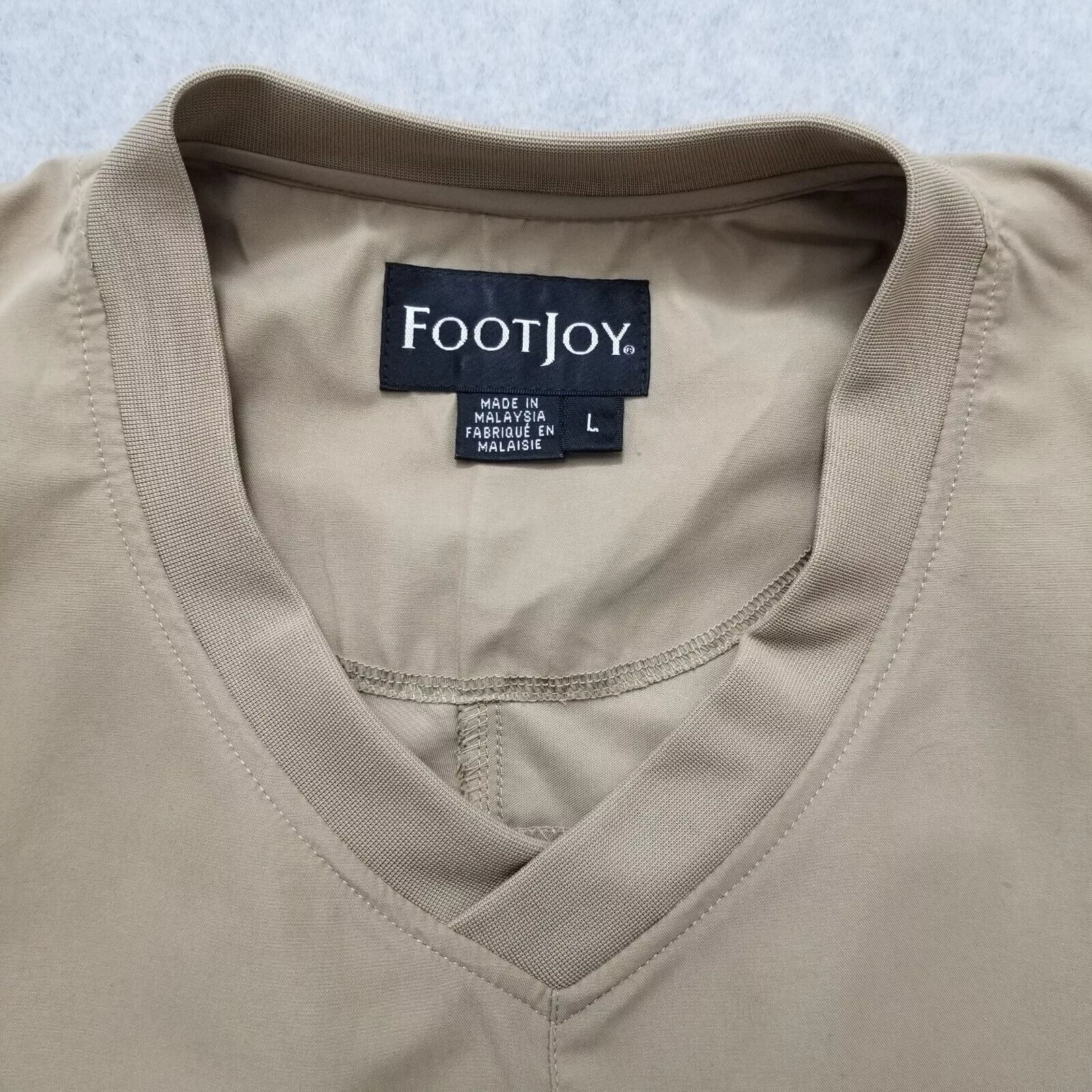 Footjoy Light Jackets FootJoy Windbreaker Jacket Men Large Embroidered Logo Golf Beige