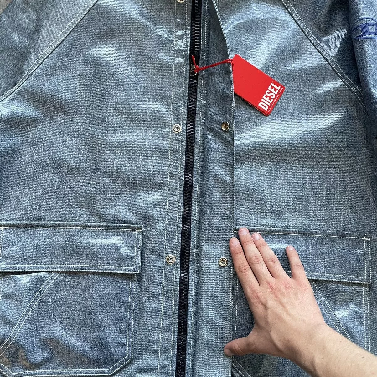 Diesel Raincoats Diesel D-Sury Giacca Raincoat Denim Jacket Blue