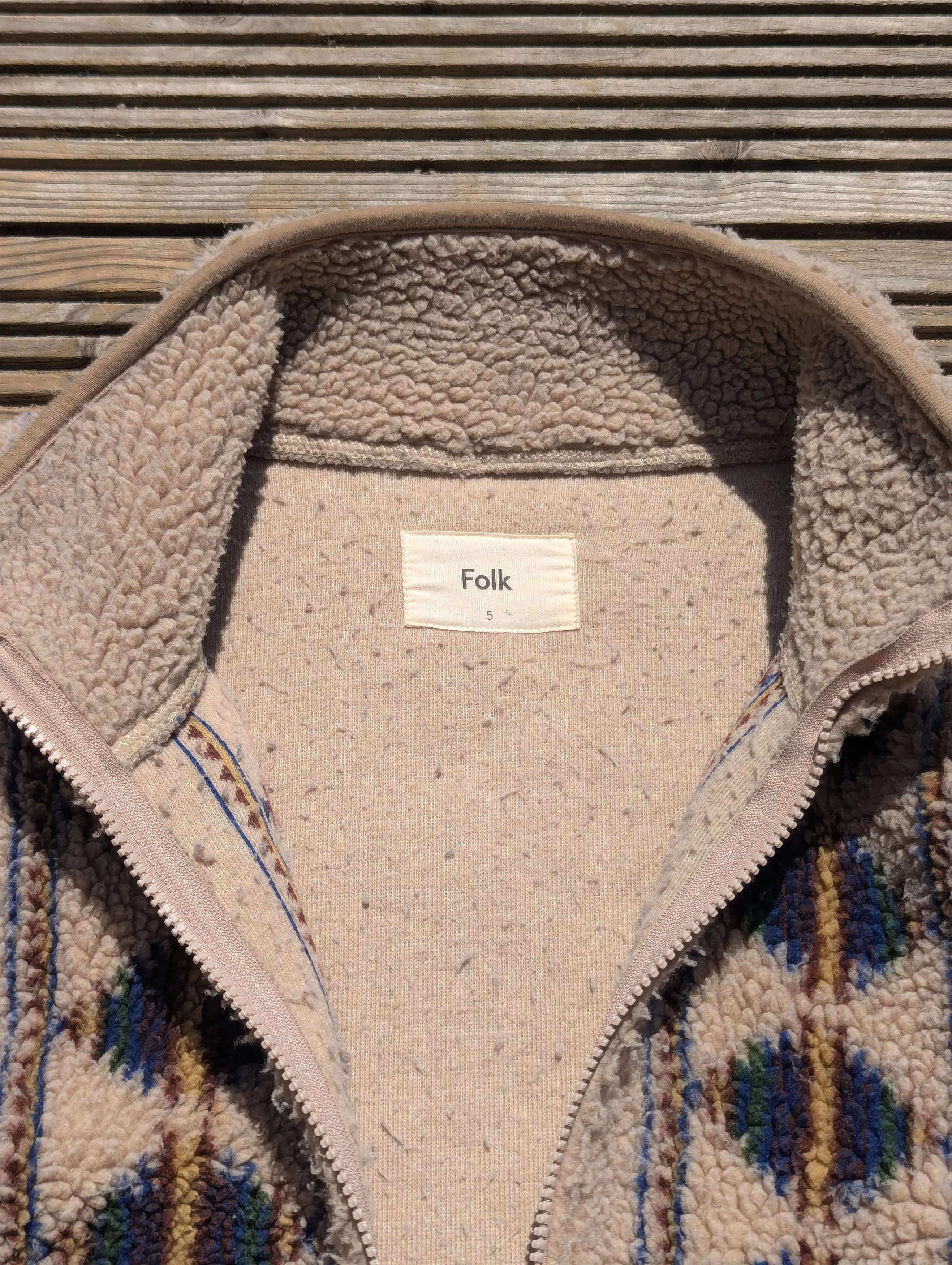 Folk Bombers Folk Fleece Jacket Beige