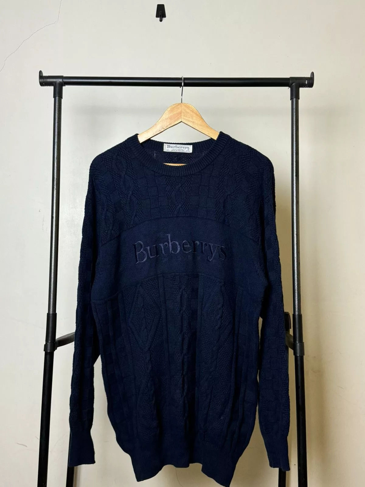 Burberry Sweaters Knitwear Vintage burberry cable knitted sweater Blue