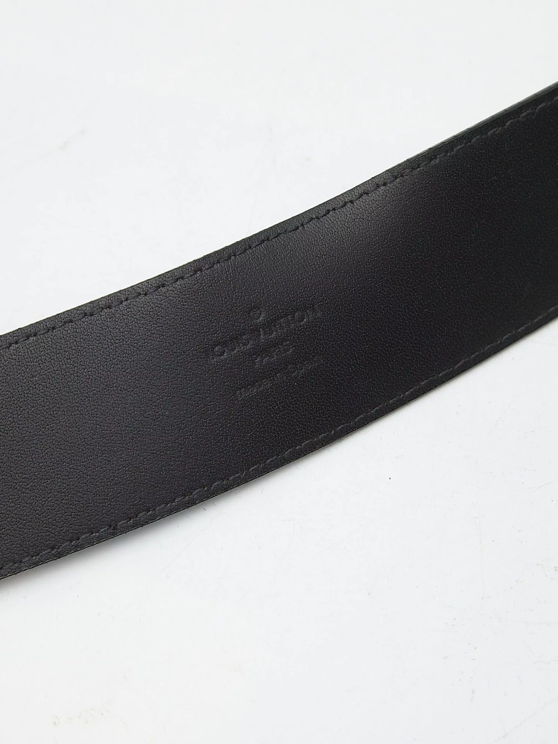 Louis Vuitton Belts Louis Vuitton Full Black Leather Logo Buckle Belt