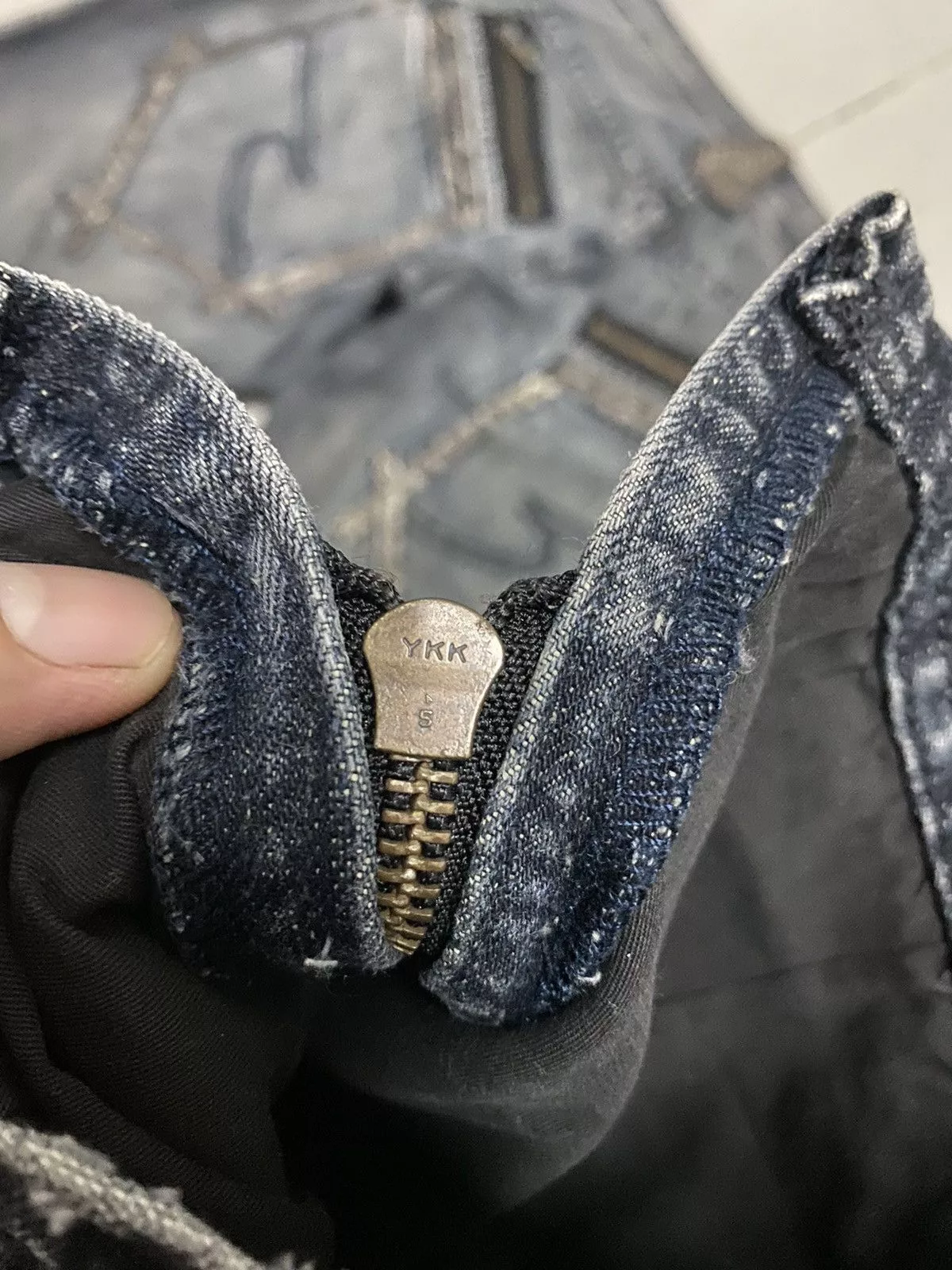Vintage Denim Offer‼️Vintage Semantic Design Distressed Denim Jeans Blue