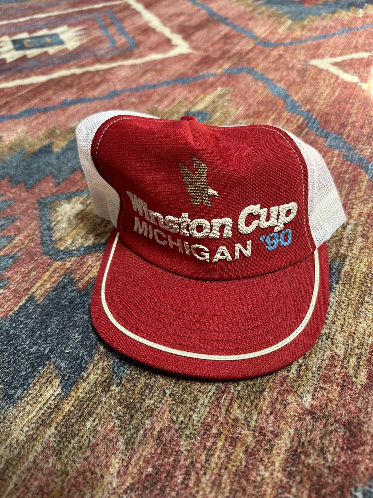 Designer Hats Designer × Vintage 1990 Winston cigarettes Michigan red trucker hat Streetwear