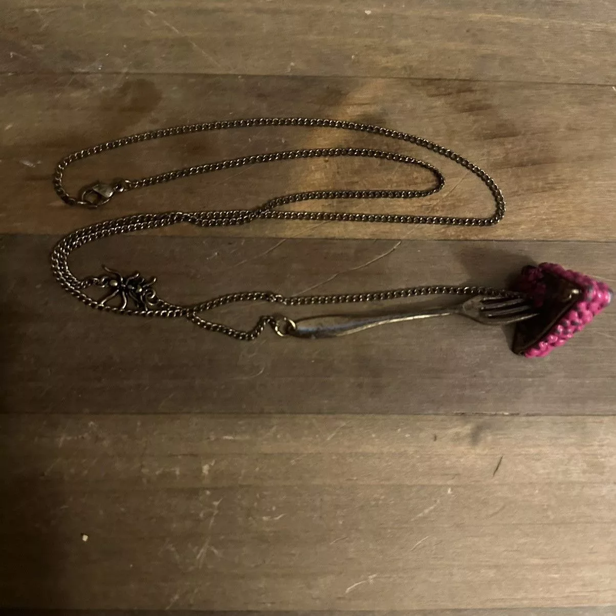 Other Necklaces Other Slice of pie with fork necklace Gold