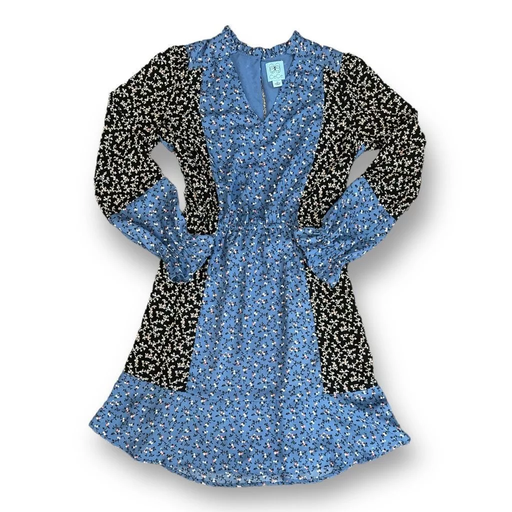 Other Mini Dresses Other CeCe Print Blocked Floral Dress Size Extra Small Blue