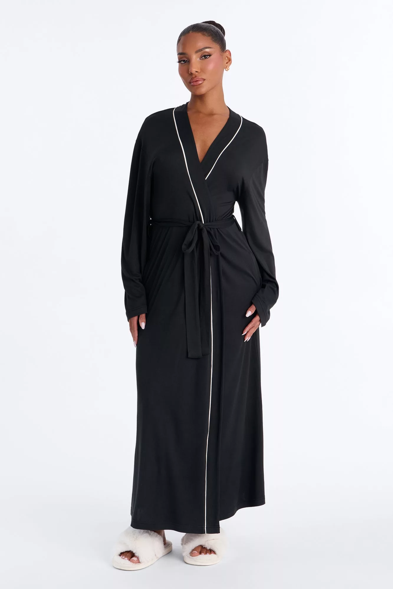In the Morning PJ Long Robe - Black