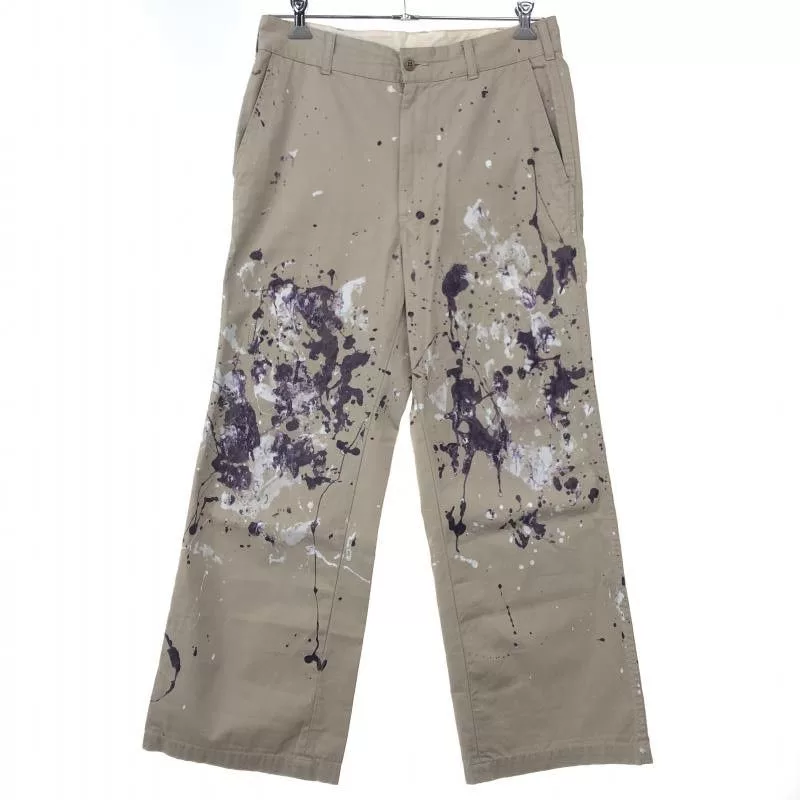Needles Cropped Pants Paint Design Long Beige