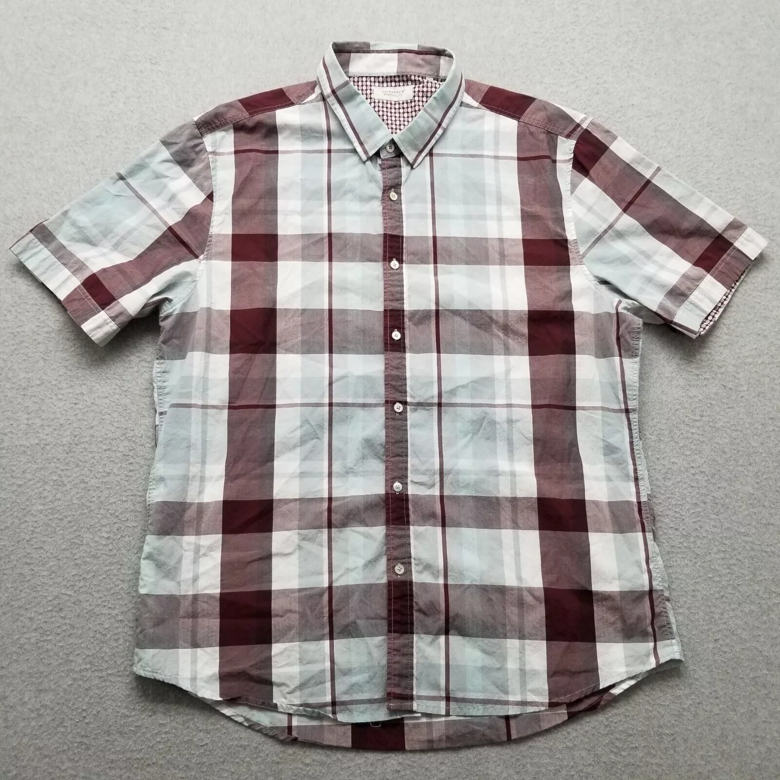 7Diamonds Shirts Button Ups 7Diamonds 7 Diamonds Shirt Mens XXL Plaid Button Up Short Sleeve 2XL Blue