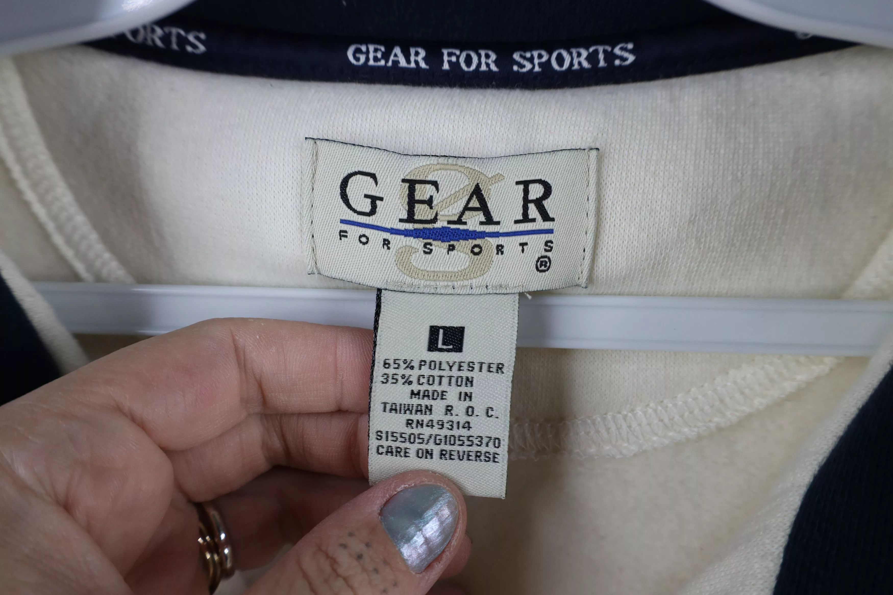 Vintage Sweatshirts Hoodies Vintage 90s Maumee Bay Half Zip Pullover Sweatshirt Cream Beige