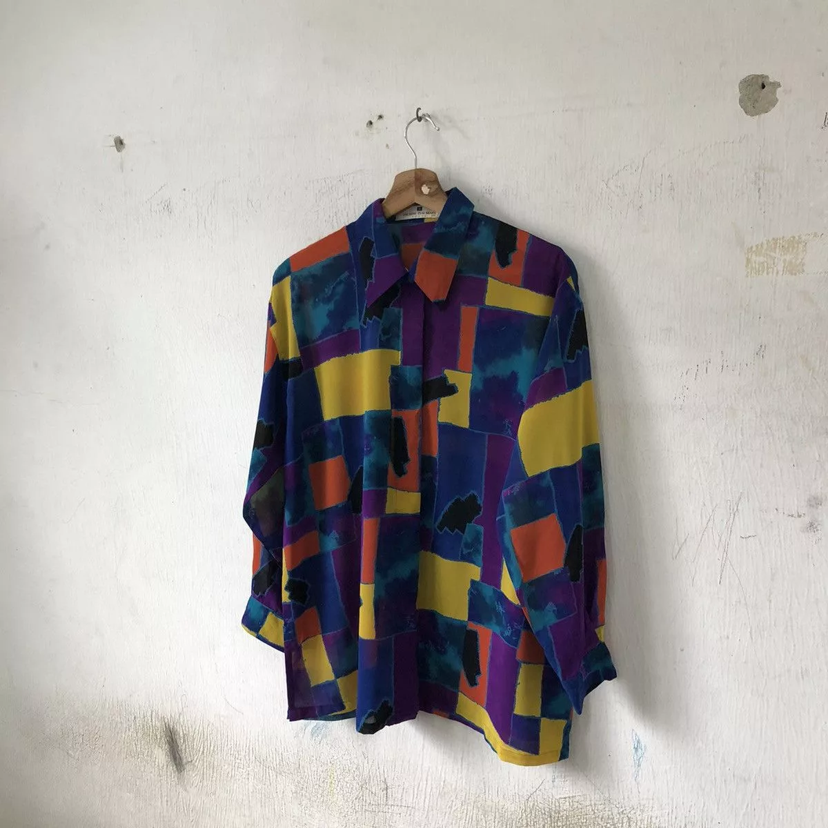 Pierre Balmain Shirts Button Ups Pierre Balmain × Vintage Pierre Balmain Vintage 90s Color Block Luxury 🍒 Multi