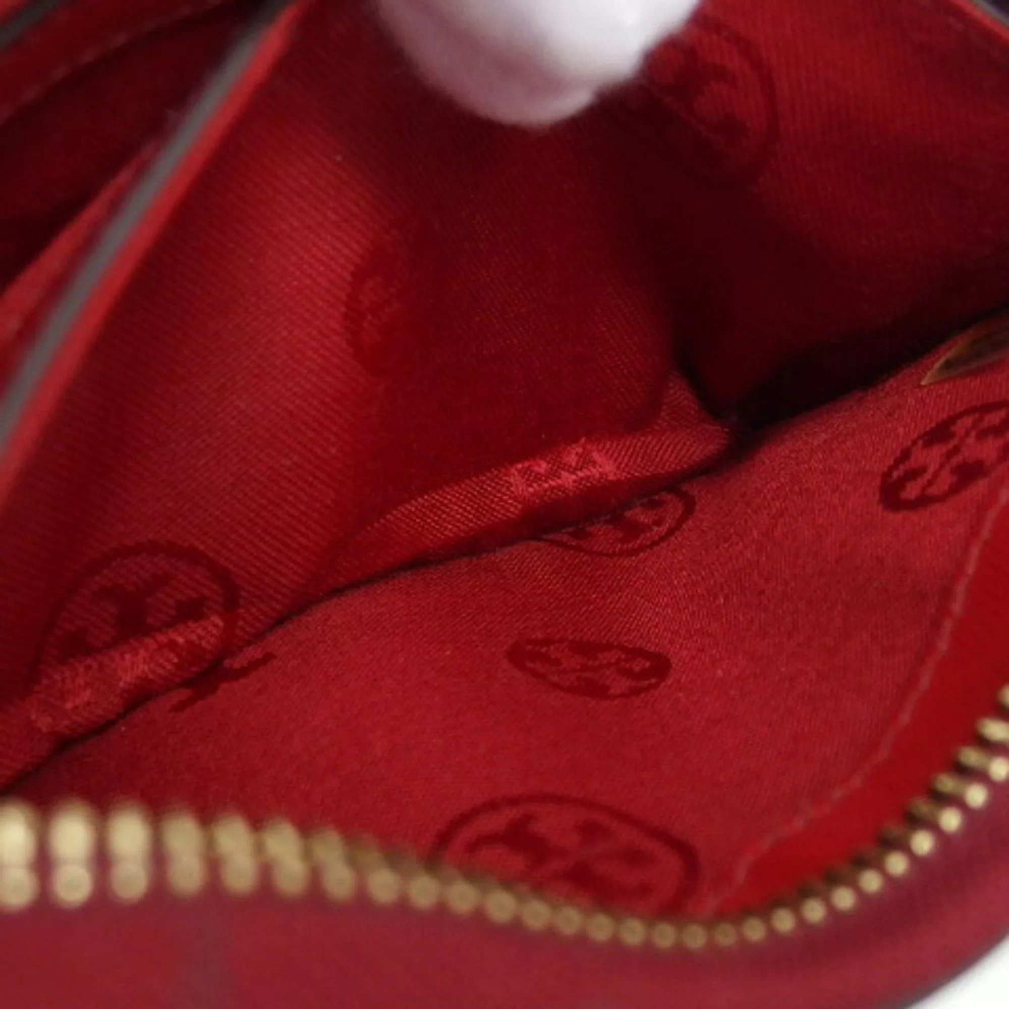 Tory Burch Wallets Tory Burch Round Zip Medium Wallet with Wrist Strap, Red