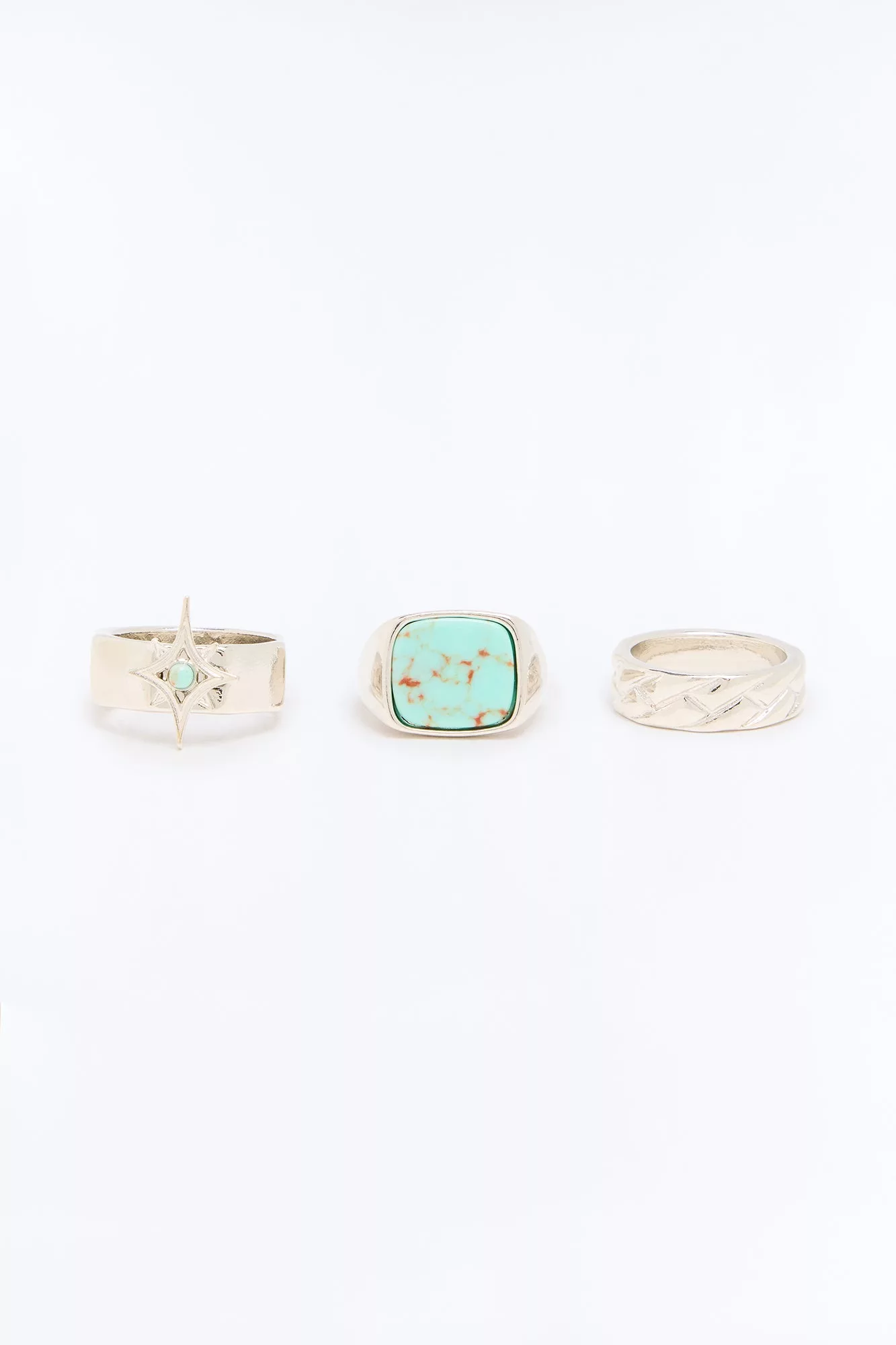 Polaris Star Ring Set - Silver