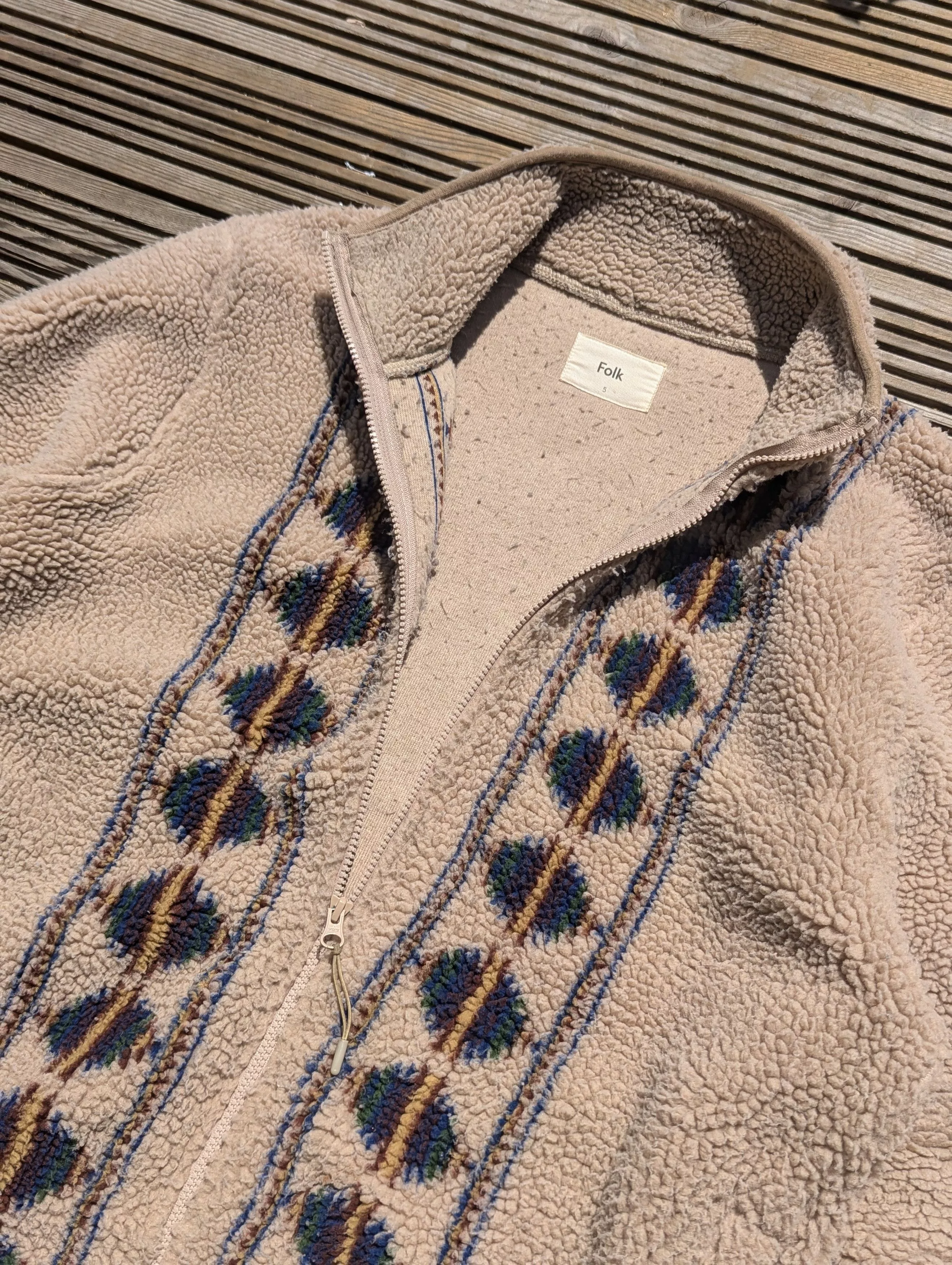 Folk Bombers Folk Fleece Jacket Beige