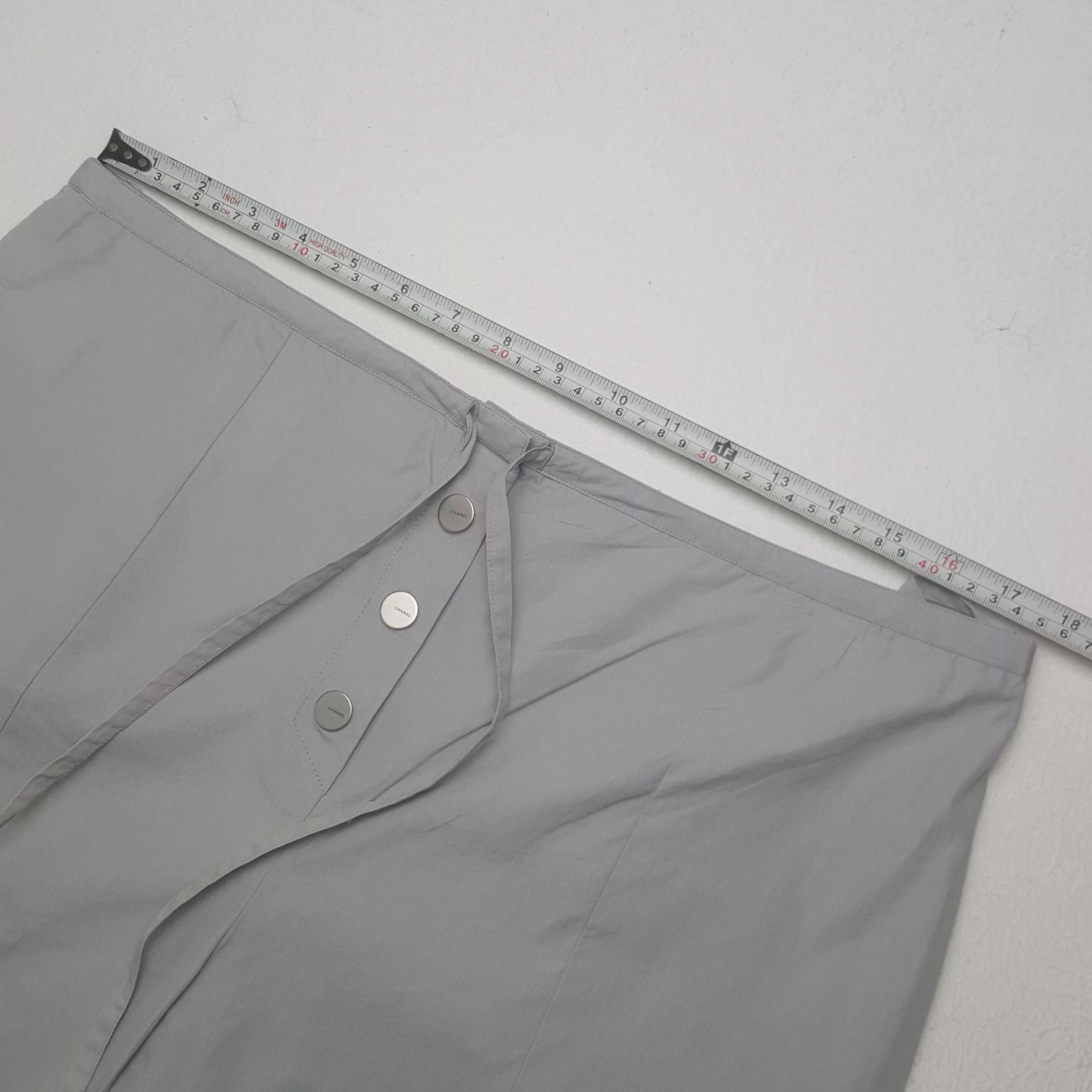 Chanel Casual Pants Vintage Chanel Button Pants Gray Luxury
