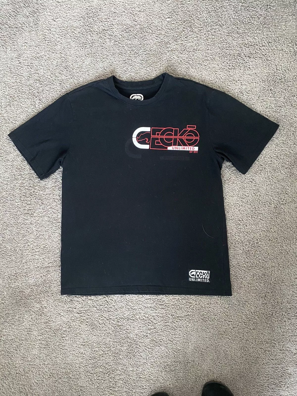 Ecko Unltd. Short Sleeve T Shirts Ecko Unltd. × Vintage Crazy Y2K Affliction Style Tee Grunge Opium Skater XL Gray Streetwear