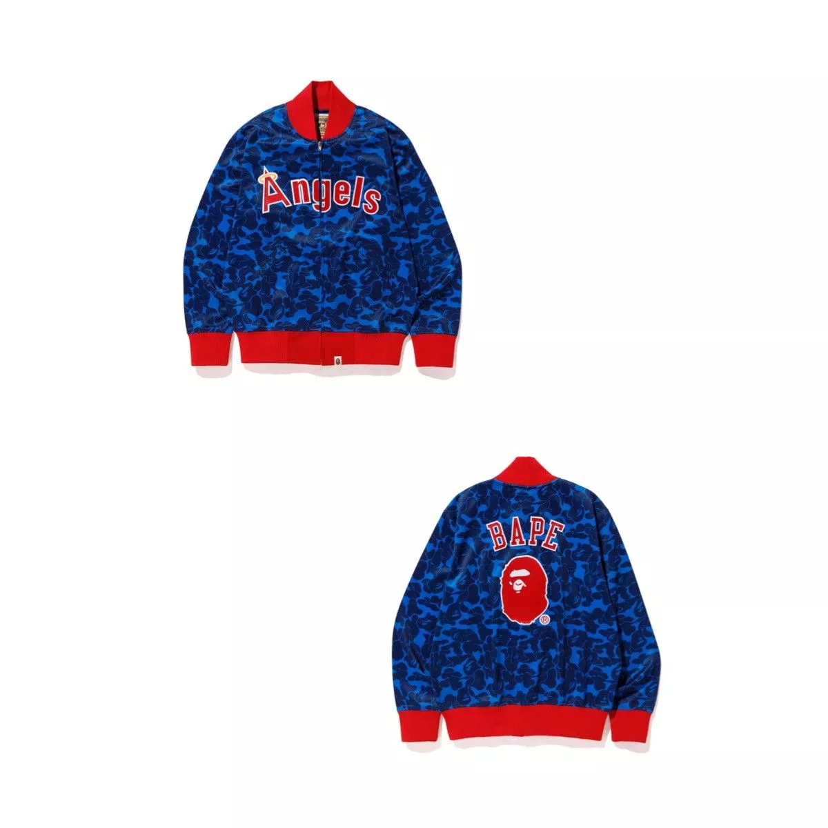 Bape Light Jackets Bape × Mitchell & Ness BAPE x Mitchell & Ness Angels Jacket Blue