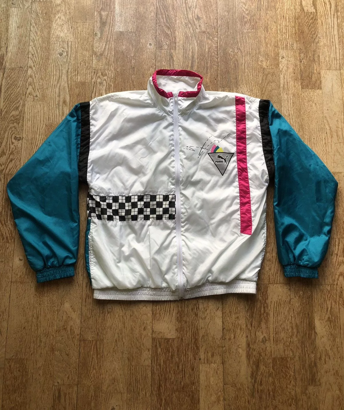 Puma Light Jackets Puma × Vintage VINTAGE PUMA RACING SPORT QUALITY LIGHT WINDBREAKER JACKET White