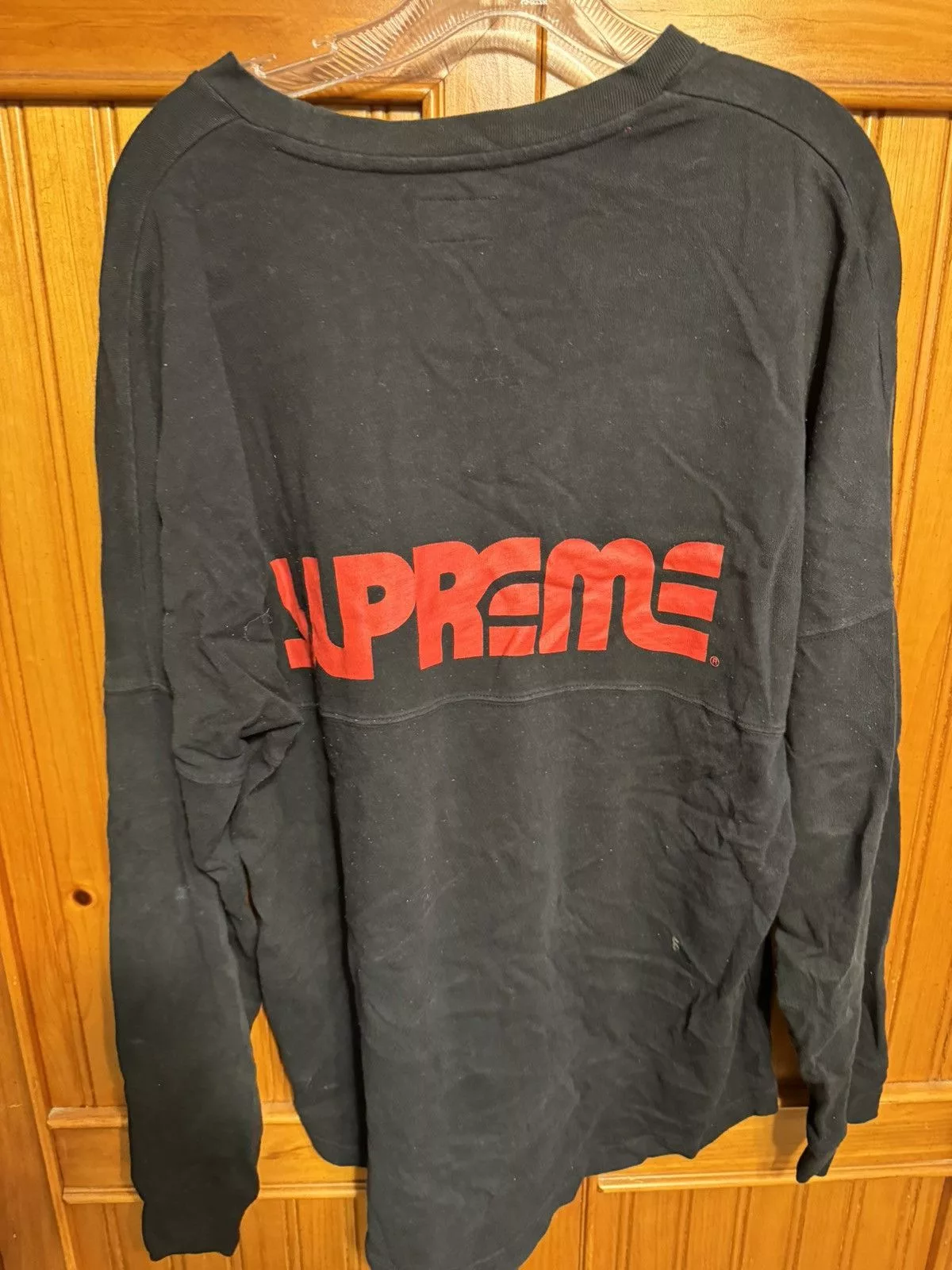 Supreme Long Sleeve T Shirts Supreme back logo shirt Black