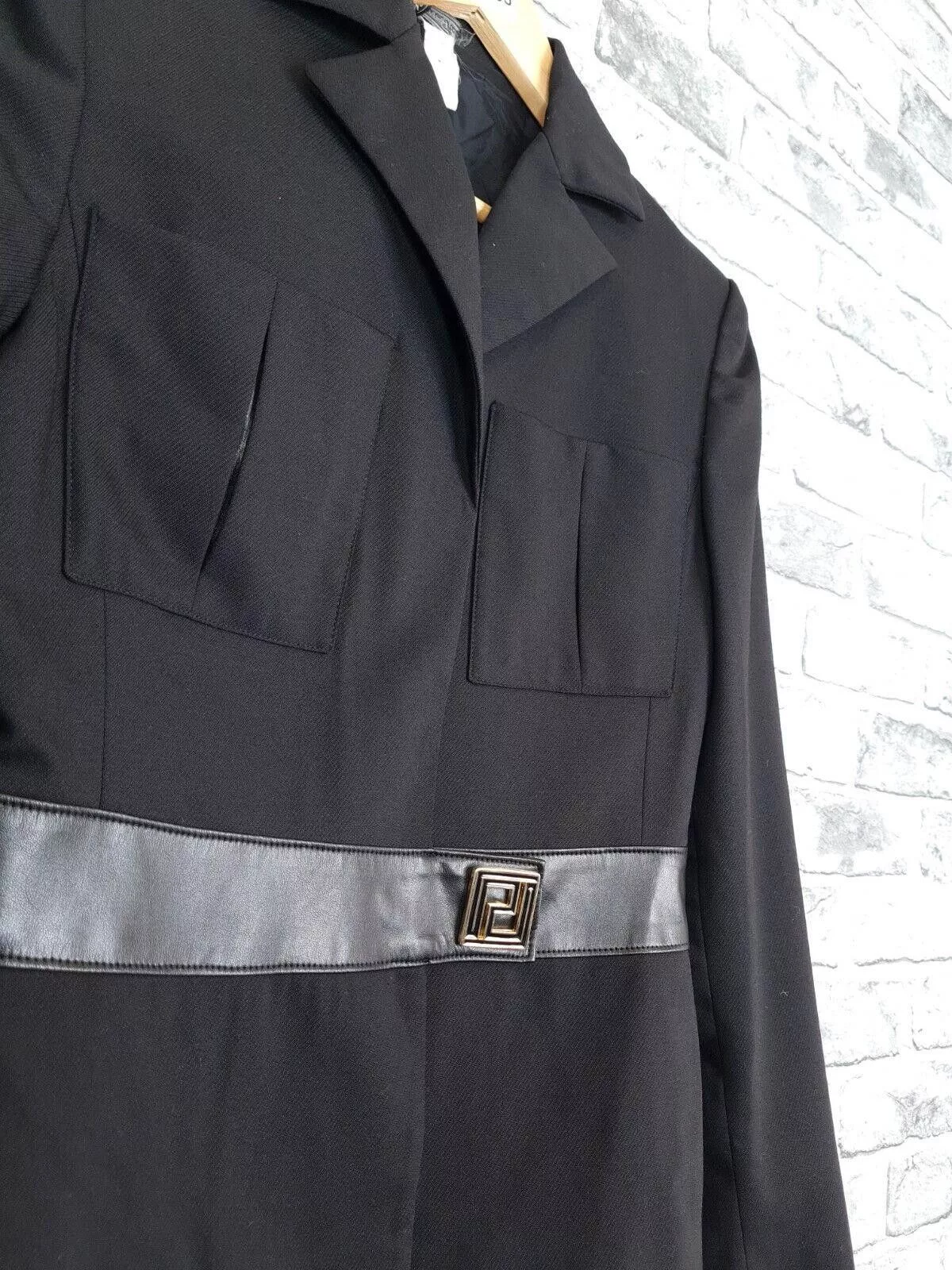Versace Jackets Versace Jacket Size 8 10 Black Wool Mix Vintage