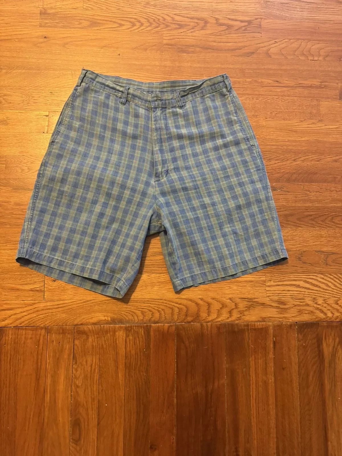 Vintage Shorts Vintage Britches Flannel Shorts Blue